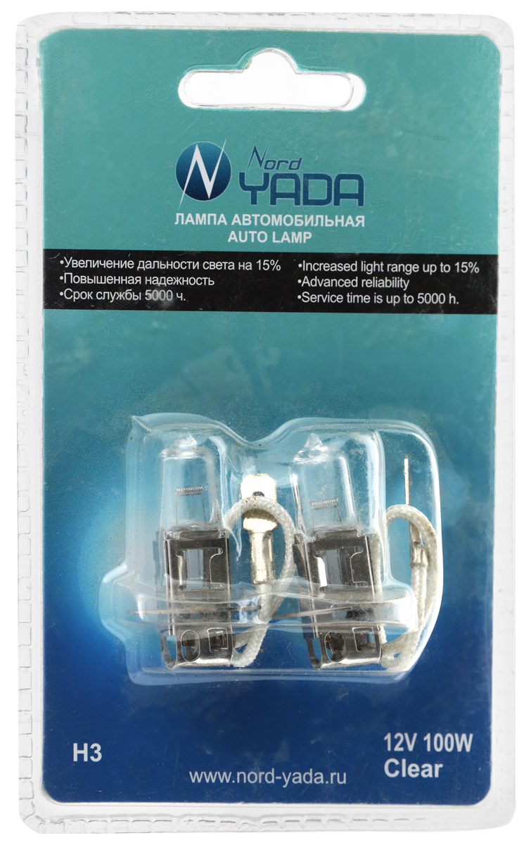 Лампа автомобильная галогенная Nord Yada Clear, цоколь H4, 12V, 100W, 2 шт. 90212410498 Лампа автомобильная галогенная Nord Yada Clear, цоколь H4, 12V, 100W, 2 шт. 90212410498Автомобильные галогенные лампы Nord Yada Clear - источники света, укоторых светящим элементом является вольфрамоваяспираль. У ламп есть большой запас срока службы.Способны выдержать большое количество включений ивыключений.Питание: 12 В. Номинальная мощность: 100 Вт. В комплекте 2 лампы.