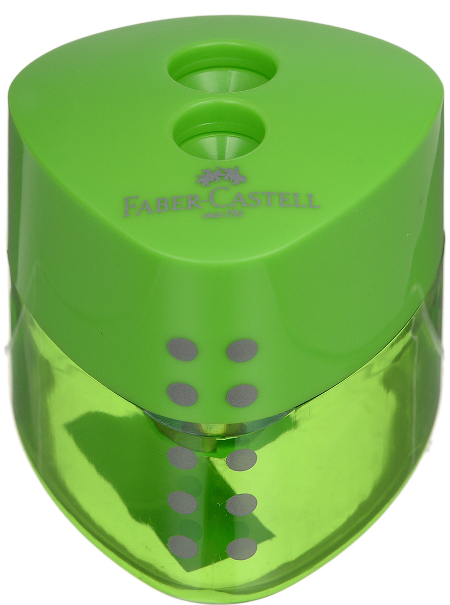 Faber-Castell Точилка Grip цвет зеленыйFS-54103 Faber-Castell Точилка Grip цвет зеленыйFS-54103Точилка с автоматическим закрытием Faber-Castell Grip предназначена для затачивания разных типов карандашей.Прозрачный контейнер позволяет визуально определить уровень заполнения и вовремя произвести очистку. Острые стальные лезвия на двух отделениях обеспечивают высококачественную и точную заточку карандашей.