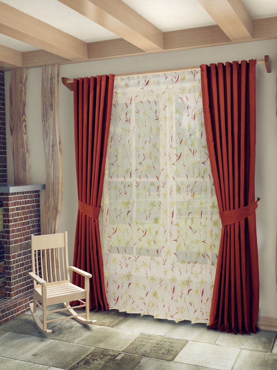 Комплект штор Sanpa Home Collection Лили, на ленте, цвет: терракотовый, высота 260 смS03301004 Комплект штор Sanpa Home Collection Лили, на ленте, цвет: терракотовый, высота 260 смS03301004Комплект штор Лили, великолепно украсит любое окно. Комплект состоит из тюля, двух штор и двух подхватов.Оригинальный рисунок и приятная цветовая гамма привлекут к себе внимание и органично впишутся в интерьер помещения.Этот комплект будет долгое время радовать вас и вашу семью! В комплект входит:Тюль: 1 шт. Размер (Ш х В): 400 см х 260 см.Штора: 2 шт. Размер (Ш х В): 170 см х 260 см. Подхват: 2 шт.