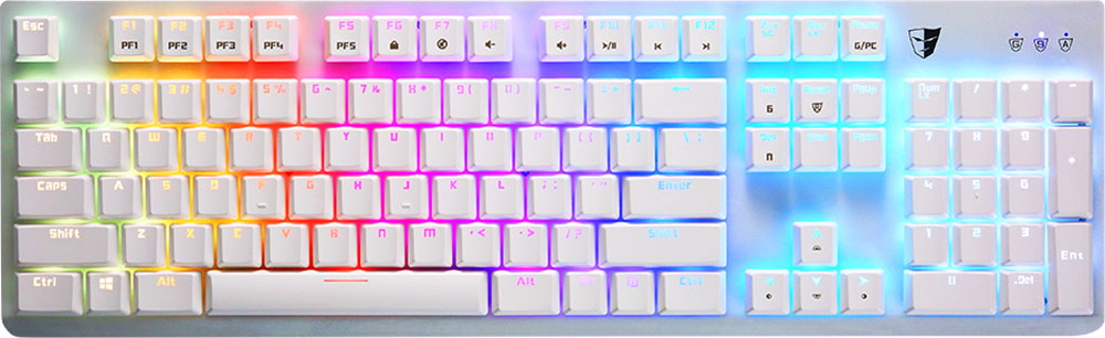 Tesoro Gram Spectrum (Kailh Red), White игровая клавиатураTS-G1NL bk/bk Tesoro Gram Spectrum (Kailh Red), White игровая клавиатураTS-G1NL bk/bkGram Spectrum - это механическая клавиатура, оборудованная фирменными механическими переключателями отTesoro - AGILE.Новые переключатели имеют уменьшенную высоту и длину хода по сравнению с переключателями стандартногоразмера. Однако, при всем этом, инженерам компании удалось сохранить основные характеристикиполноразмерных кнопок - тактильные ощущения, скорость и точность срабатывания.Клавиатура Gram Spectrum имеет полноцветную RGB подсветку.В данной клавиатуре установлены переключатели AGILE Kailh Red - только профессиональный игрок сможет использовать этот потенциал. Пониженное усилие нажатия. Не имеют щелчка. Не имеют отдачи.