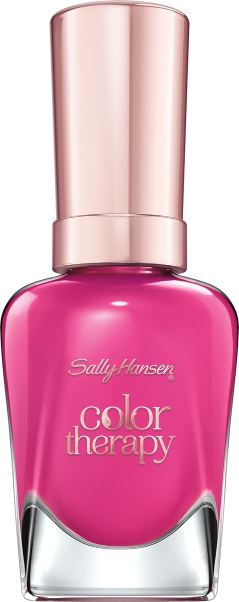 Sally Hansen Color Therapy Лак для ногтей тон 2606800 Sally Hansen Color Therapy Лак для ногтей тон 2606800Лаки для ногтей Color Therapy содержат запатентованную формулу из микро-частиц, которые питают ногти аргановым маслом, оказывая питательное воздействие и незамедлительное увлажнение. Лаки не требуют нанесения базового покрытия, поэтому входящее в состав аргановое масло сразу впитывается в ногтевую пластину. 9 из 10 женщин отметили значительное улучшение ногтей после использования лаков. Роскошные оттенки, доступные в различных цветовых палитрах, придают ногтям блеск, а лак носится до 10 дней, не выцветая и не трескаясь. Лаки включают в себя натуральное масло арганы, экстракт ягоды асаи и масло энотеры, которая увлажняет сухие слабые ногти. Аргановое масло имеет высокое содержание ненасыщенных жирных кислот, и витамин Е, который является антиоксидантом для кожи и ногтей. Ягода асаи богата омегой - 3, 6, 9 - основные жирные кислоты, отвечают за питание и увлажнение кожи и волос. Масло энотеры содержит в себе жирные кислоты, известные своим свойством укрепления и восстановления волос.
