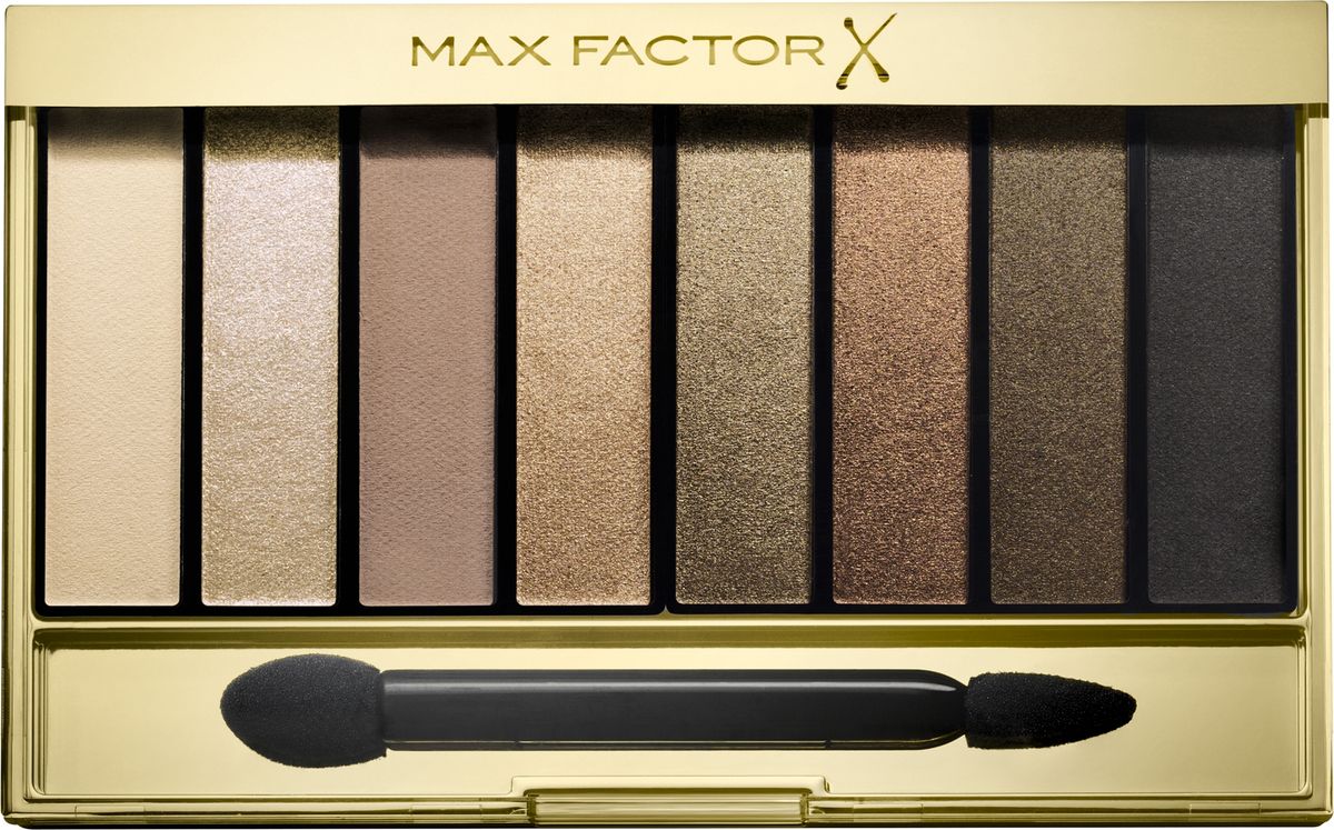 Max Factor Тени для век Masterpiece Nude Palette, Тон 02 golden nudes0003934 Max Factor Тени для век Masterpiece Nude Palette, Тон 02 golden nudes0003934Max Factor Masterpiece Nude Palette — это универсальная палитра теней для придания выразительности глазам. Благодаря восьми идеально подобранным оттенкам ты можешь создать гламурный макияж глаз в стиле «нюд». Идеально подобранные оттенки теней, от приглушенных до насыщенных, позволяют подчеркнуть выразительность глаз, создавая множество образов — от повседневных нюдовых до соблазнительных смоки. Формула: Запеченные тени отдают больше пигмента для более яркого, насыщенного цвета. Тени из палетки легко накладываются и имеют бархатистую текстуру. Они делятся на матовые, шиммерные и блестящие. Выбери из трех палеток ту, которая подходит твоему тону кожи. Найди палитру, которая идеально подходит для твоего тона кожи: Cappuccino Nudes для теплых тонов кожи; Rose Nudes для холодных тонов кожи; Golden Nudes для темных тонов кожи.
