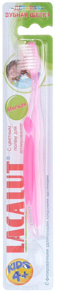 Lacalut Детская зубная щетка от 4-х лет цвет розовыйSatin Hair 7 BR730MN Lacalut Детская зубная щетка от 4-х лет цвет розовыйSatin Hair 7 BR730MNДетская зубная щетка Lacalut соответствует всем требованиям по уходу за молочными и постоянными зубами и предназначены для детейсреднего и старшего возрастов.Закругленные щетинки основного чистящего поля основательно очищают эмаль зубов. Удлиненнаяфилированная конусная мягкая щетина глубоко проникает в межзубные пространства, мягко массируя десны. Небольшая головка щеткипозволяет качественно чистить как внешнюю, так и внутреннюю стороны зубов. Также данная щетка удобна для гигиены зубов при ношениибрекетов.Мягкая и яркая зубная щетка обязательно понравится вашему ребенку и сделает чистку зубов более комфортной.