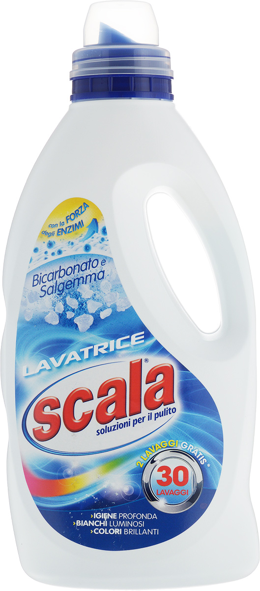 Гель для стирки белья SCALA Сода и каменная соль, 1,5 л790009 Гель для стирки белья SCALA Сода и каменная соль, 1,5 л790009Гель для стирки белья SCALA Сода и каменная соль с жидким бикарбонатом и каменной солью содержит натуральное мыло и эссенции для блестящего эффекта чистоты. Дарит аромат морского бриза и стойкое ощущение свежести. Подходит как для ручной, так и для машинной стирки.Товар сертифицирован.