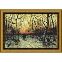 Арт-постер в багете Вечер (Ю. Ю. Клевер), 28 x 40 см28x40 OZ098-504011 Арт-постер в багете Вечер (Ю. Ю. Клевер), 28 x 40 см28x40 OZ098-504011Художественная репродукция картины Ю.Ю. Клевера Вечер. Изображение нанесено на чрезвычайно плотную основу (это не бумага и не картон) и обрамлено в багет. Технология изготовления арт-постеров подразумевает обязательную художественную ламинацию каждого изображения, что придает картине дополнительную ценность, а также защищает поверхность от загрязнения, повреждений (в том числе попыток помять, исцарапать изображение), влаги и ультрафиолетовых лучей. Так, например, наши арт-постеры совершенно спокойно перенесут не одну зиму в дачном или загородном доме. Ламинирование может значительно улучшить качество изображения. Использование пленок дает различную фактуру лицевой поверхности изображения (глянцевую, матовую, холщевую, ситцевую, льняную и другие). Например, при использовании глянцевых пленок изображение проявляется - краски становятся более контрастными и сочными. Технология художественного ламинирования максимально приближает изображение к натуральной картине...