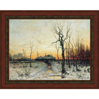 Арт-постер в багете Зима (Ю. Ю. Клевер), 32 x 40 см32x40 OZ201-50404 Арт-постер в багете Зима (Ю. Ю. Клевер), 32 x 40 см32x40 OZ201-50404Художественная репродукция картины Ю.Ю. Клевера Зима. Изображение нанесено на чрезвычайно плотную основу (это не бумага и не картон) и обрамлено в багет. Технология изготовления арт-постеров подразумевает обязательную художественную ламинацию каждого изображения, что придает картине дополнительную ценность, а также защищает поверхность от загрязнения, повреждений (в том числе попыток помять, исцарапать изображение), влаги и ультрафиолетовых лучей. Так, например, наши арт-постеры совершенно спокойно перенесут не одну зиму в дачном или загородном доме. Ламинирование может значительно улучшить качество изображения. Использование пленок дает различную фактуру лицевой поверхности изображения (глянцевую, матовую, холщевую, ситцевую, льняную и другие). Например, при использовании глянцевых пленок изображение проявляется - краски становятся более контрастными и сочными. Технология художественного ламинирования максимально приближает изображение к натуральной картине...