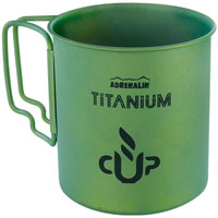 Кружка походная Adrenalin Titanium, цвет: зеленый, 450 млa026124 Кружка походная Adrenalin Titanium, цвет: зеленый, 450 млa026124Походная кружка Adrenalin Titanium, изготовленная из титана, одна из самых легких кружек из уже существующих. Благодаря своему легкому весу и складным ненагревающимся ручкам, кружка идеально подойдет для походов и туристических путешествий.Adrenalin - целый мир товаров, которые делают вашу жизнь комфортнее и интереснее. Даже если вы находитесь вне зоны привычных удобств: за городом, на даче, в походе, на рыбалке, на работе и в командировке.Диаметр кружки: 8 см.Высота кружки: 8,5 см.