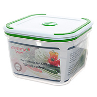 Контейнер Oriental Way Simple control, 1,7 лGL9002 Контейнер Oriental Way Simple control, 1,7 лGL9002Контейнер снабжен инновационной крышкой, которая обеспечивает абсолютную герметичность, водонепроницаемость и не пропускает запахи. Благодаря такой крышке продукты долго сохраняют свою свежесть. На крышке имеется специальный клапан для выпуска пара и атискользящие вставки для устойчивого вертикального хранения. Прозрачные стенки контейнера позволяют видеть содержимое. Контейнер легко моется в посудомоечной машине. Характеристики: Материал: полипропилен. Размер: 16 см х 16 см х 11 см. Объем: 1,7 л. Производитель: Китай. Артикул: GL-9002. Торговая марка Oriental way известна на рынке с 1996 года. Эта марка объединяет товары для кухни, изготовленные из дерева и других материалов. Все товары марки Oriental way являются безопасными для здоровья, экологичными, прочными и долговечными в использовании.