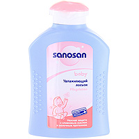 Лосьон увлажняющий Sanosan baby, 200 мл34650_голубой, розовый Лосьон увлажняющий Sanosan baby, 200 мл34650_голубой, розовыйУвлажняющий лосьон Sanosan baby с оливковым маслом и молочным протеином идеально подходит для утреннего туалета и ухода после купания малыша с первых дней жизни. Входящие в состав лосьона экстракт ромашки и масло ши поддерживают защитные функции и регулируют водно-жировой баланс кожи.Лосьон не содержит парафинового масла и красителей. Гипоаллергенно.Активные компоненты: оливковое масло, молочный протеин. Характеристики:Объем: 250 мл.Косметическая линияSanosan babyразработана и произведена в Германии специально для ухода за нежной и чувствительной кожей малышей с самых первых дней жизни. ПродукцияSanosan babyне содержит красителей и ингредиентов, представляющих потенциальную опасность для здоровья. Товар сертифицирован.