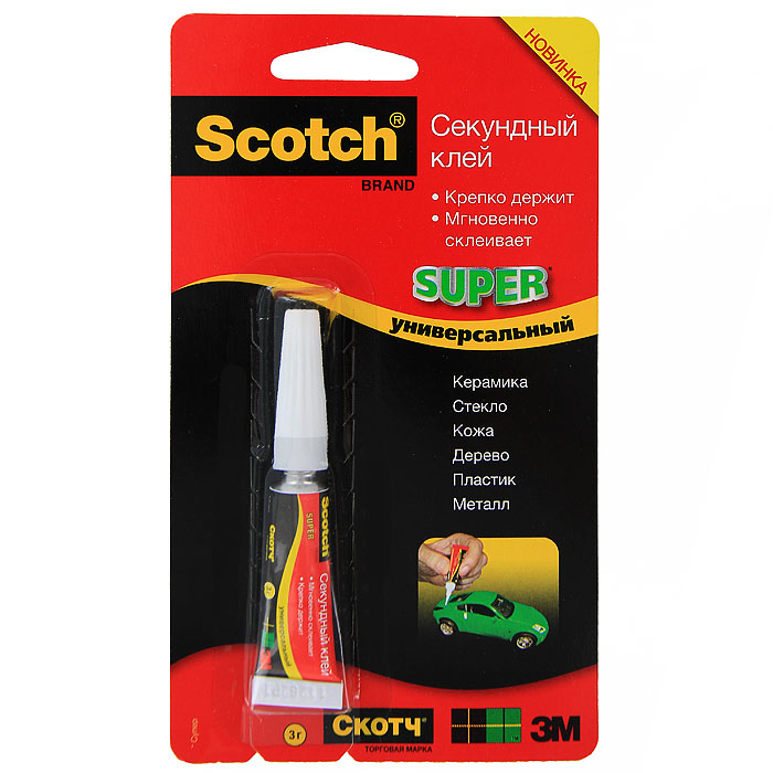 Секундный клей Scotch, 3 гK24921 (SG-1) Секундный клей Scotch, 3 гK24921 (SG-1)Универсальный секундный клей Scotch идеально подходит для быстрого и эффективного ремонта предметов из различных материалов: керамики, фарфора, пластика, стекла, металла, кожи, резины и дерева. Мгновенно высыхает после нанесения и обеспечивает надежное склеивание. Характеристики: Вес: 3 г. Размер упаковки: 9 см х 16 см x 1,5 см. Изготовитель: Китай.