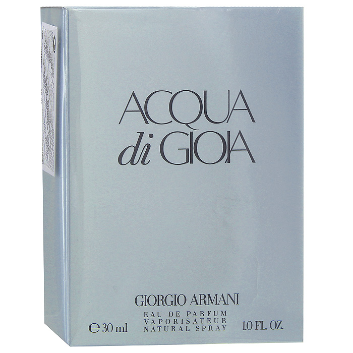 Giorgio Armani Acqua Di Gioia. Парфюмерная вода, женская, 30 млL1155700 Giorgio Armani Acqua Di Gioia. Парфюмерная вода, женская, 30 млL1155700Giorgio Armani Acqua Di Gioia вдохновленный летними каникулами, проведенными на островах Антигуа и Пантеллерия, Армани создает Acqua Di Gioia - соблазнительный морской аромат. Парфюмерная композиция вобрала в себя свежесть морского бриза, теплоту солнца, благородство ценных пород дерева и нежность цветочных лепестков, призвана стать неиссякаемым источником беззаботной радости и блаженства. Прозрачный, воздушный флакон, напоминающий застывшую каплю, словно поет оду воде - главному источнику радости и удовольствия. Композицию Acqua Di Gioia можно сравнить с характером сильной и свободной женщины, которая находится в гармонии с собой и окружающим миром. У нее есть свой райский уголок, в котором она любит проводить время, чтобы расслабиться, отдохнуть и набраться сил для новых свершений и побед! Классификация аромата : водный, ароматический. Верхние ноты: измельченные листья мяты, цветы лимона, водные оттенки зелени. ...