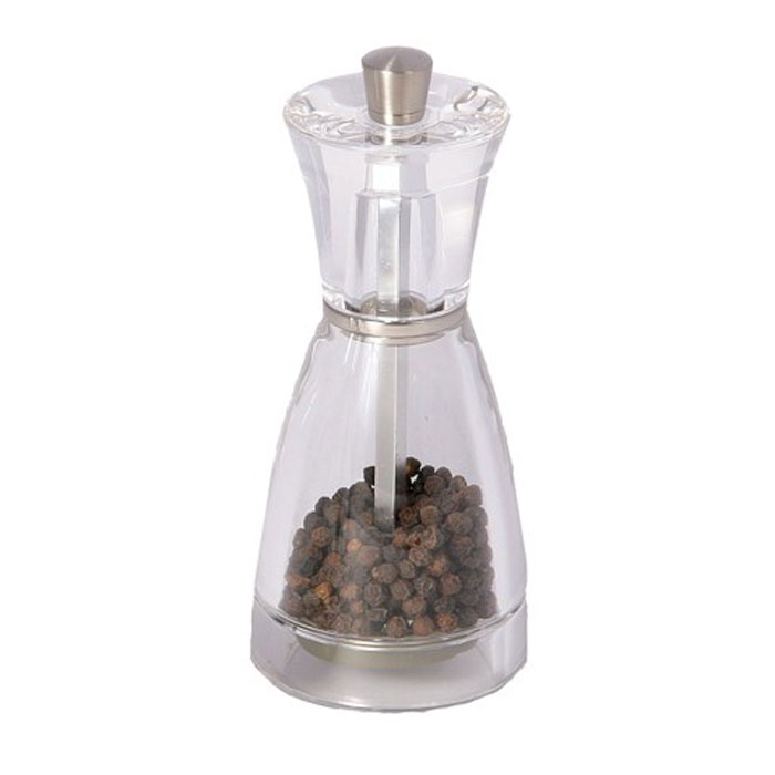 Мельница для перца Cole & Mason PinaH357010 Мельница для перца Cole & Mason PinaH357010Мельница для перца Cole & Mason Pina, выполненная из прозрачного пластика, относится к категории бестселлеров. Все дело в ее необыкновенно удобной форме. Небольшая мельница занимает мало места на столе, прозрачный корпус - позволяет следить за тем, сколько приправы осталось. Механизм помола выполнен из нержавеющей стали, что позволит получить качественный помол и использовать мельницу долгое время. Также вы можете регулировать грубость помола. В мельнице уже есть перец. Мельница для перца Cole & Mason Pina станет отличным подарком любой хозяйке. Характеристики: Материал: металл, пластик. Диаметр основания: 5,5 см. Высота мельницы: 12,5 см. Артикул: H357010.