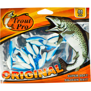 Риппер Trout Pro Original, длина 4 см, 20 шт. 3522235222 Риппер Trout Pro Original, длина 4 см, 20 шт. 3522235222Приманка предназначена для джиговой ловли хищной рыбы: окуня, судака, щуки. Специальная пластина придает приманке колебательные движения, усиливая ее сходство с живой рыбкой. Характеристики: Длина: 4 см. Цвет тела: 153 (белый с синей спиной). Материал: эластичный полимер. Размер упаковки: 16,8 см х 14 см х 0,4 см. Производитель: Китай. Артикул: 35222.