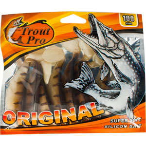 Риппер Trout Pro Original, длина 10 см, 10 шт. 3529410948 Риппер Trout Pro Original, длина 10 см, 10 шт. 3529410948Приманка предназначена для джиговой ловли хищной рыбы: окуня, судака, щуки. Специальная пластина придает приманке колебательные движения, усиливая ее сходство с живой рыбкой. Характеристики:Длина: 10 см. Цвет тела:144 (светло-коричневый с темными полосками). Материал: эластичный полимер. Размер упаковки: 16,8 см х 14,2 см х 0,9 см. Производитель: Китай. Артикул: 35294.