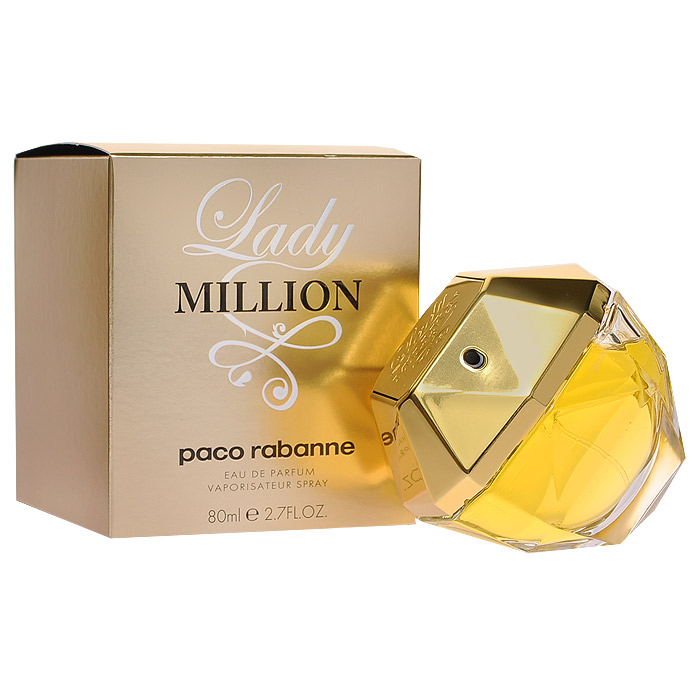 Paco Rabanne Парфюмерная вода Lady Million, 80 мл3349668508587 Paco Rabanne Парфюмерная вода Lady Million, 80 мл3349668508587Смелая и решительная девушка Lady MILLION всегда непредсказуема. Она свободна и выступает наравне с мужчинами, но при этом, остается женственной. «Хичкоковская» ультрасовременная женщина в сочетании с голливудским гламуром 50-х годов демонстрирует свой уникальный стиль. Туалетная вода Lady MILLION от Paco Rabanne представляет собой свежий цветочный аромат с древесным оттенком. Пьянящие ноты нероли и ландыша конкурируют друг с другом в чувственности и свежести. В сердце аромата - невероятно женственные ноты гардении и гиацинта. Но главный, самый обольстительный аккорд, раскрывается в сочетании сладкого мёда с чувственными нотами пачули. Яркие амбровые ноты кружатся и меняются при каждом движении воздуха, раскрывая самые разные аспекты аромата, подобно игре луча света на бриллианте. Верхняя нота: Горький апельсин, нероли. Средняя нота: Абсолю флердоранжа. Шлейф: жасмин самбак. Малина и пачули - для роскошной жизни.