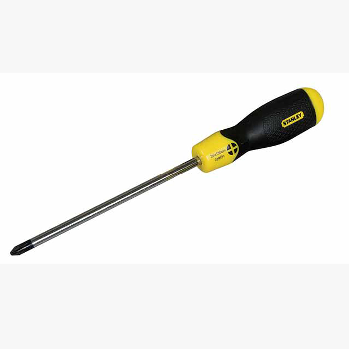 Отвертка крестовая Stanley CushionGrip, PZ0 х 60 мм0-64-952 Отвертка крестовая Stanley CushionGrip, PZ0 х 60 мм0-64-952Отвертка крестовая Stanley CushionGrip имеет мягкую ручку для высокого комфорта и надежного контроля инструмента. Стержень покрыт хромом для защиты от коррозии. Характеристики: Материал: пластик, металл, резина. Размер отвертки: 14,5 см х 1,5 см х 1,5 см. Размер основания: 6 см х 0,3 см х 0,3 см. Диаметр жала: 0,3 см. Размер ручки: 8,5 см х 1,5 см х 1,5 см. Размеры упаковки: 21 см х 4,5 см х 1,5 см.