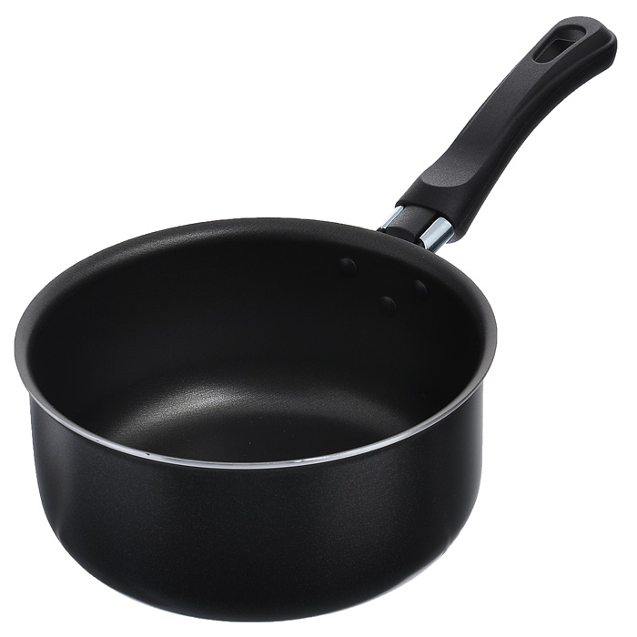 Ковш с ручкой Flonal Black & Silver, с тефлоновым покрытием. Диаметр 16 см. BS1161BS1161 Ковш с ручкой Flonal Black & Silver, с тефлоновым покрытием. Диаметр 16 см. BS1161BS1161Ковш Flonal Black & Silver изготовлен из пищевого алюминия. Благодаря тефлоновому покрытию пища не пригорает. Ковш легко моется. Можно готовить с минимальным количеством жира. Быстрый и равномерный нагрев сохраняет пищевую ценность продукта. Энергия используется рационально. Посуда подходит для использования на всех типах плит, кроме индукционных; ее можно мыть в посудомоечной машине. Удобная не нагревающаяся ручка выполнена из бакелита. Характеристики: Материал: алюминий, тефлоновое покрытие, бакелит. Цвет: черный. Диаметр ковша: 16 см. Диаметр диска ковша: 12,5 см. Высота стенок ковша: 7 см. Длина ручки ковша: 15 см. Артикул: BS1161. Серия Black & Silver (черное серебро) - одна из самых успешных линий итальянского завода Flonal. Производство осуществляется методом штамповки, внутреннее – 4-х слойное антипригарное покрытие Teflon Classic (DuPont США), внешнее покрытие – силиконовый лак, устойчивый к воздействию высоких...