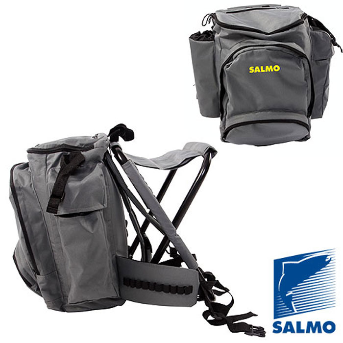 Стул-рюкзак Salmo Back Pack с карманом на молнииH-2066 Стул-рюкзак Salmo Back Pack с карманом на молнииH-2066Функциональный и удобный рюкзак с раскладным стулом в комплекте Salmo Back Pack - это необходимый атрибут для рыбалки и, конечно же, путешествий. Легкий раскладной стул для рыбаков со специальной конструкцией позволяет использовать его на неровной поверхности. Стул изготовлен из легкой, прочной стальной рамы. Он удобно крепится к спинке рюкзака (от рюкзака не отстегивается). Удобная анатомическая спина и плечевые ремни - одно из преимуществ данной модели рюкзака. Плечевые ремни снабжены утягивающими застежками. Рюкзак состоит из основного отделения, которое затягивается на молнию, карманов по бокам, передний карман, который закрываются на молнию. Модель без разгрузочного пояса. Характеристики: Материал: металл, пластик, полиэстер. Цвет: серый. Высота стула: 47 см. Размер рюкзака: 50 см х 36 см х 20 см. Размер упаковки: 58 х 45 х 12.