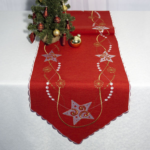 Дорожка для декорирования стола Schaefer, цвет: красный, 40 x 140 см 07308-23207308-232 Дорожка для декорирования стола Schaefer, цвет: красный, 40 x 140 см 07308-23207308-232Очень нарядная дорожка Schaefer выполнена из высококачественного полиэстера. Большой объем сложной вышивки делает ее отличительной от всей остальной коллекции. Узоры вышиты шелком в красно-золотой гамме. Вы можете использовать дорожку для декорирования стола, комода или журнального столика. Это изделие будет украшением вашей квартиры или загородного дома! Благодаря такой дорожке вы защитите поверхность мебели от воды, пятен и механических воздействий, а также создадите атмосферу уюта и домашнего тепла в интерьере вашей квартиры. Изделия из искусственных волокон легко стирать: они не мнутся, не садятся и быстро сохнут, они более долговечны, чем изделия из натуральных волокон.