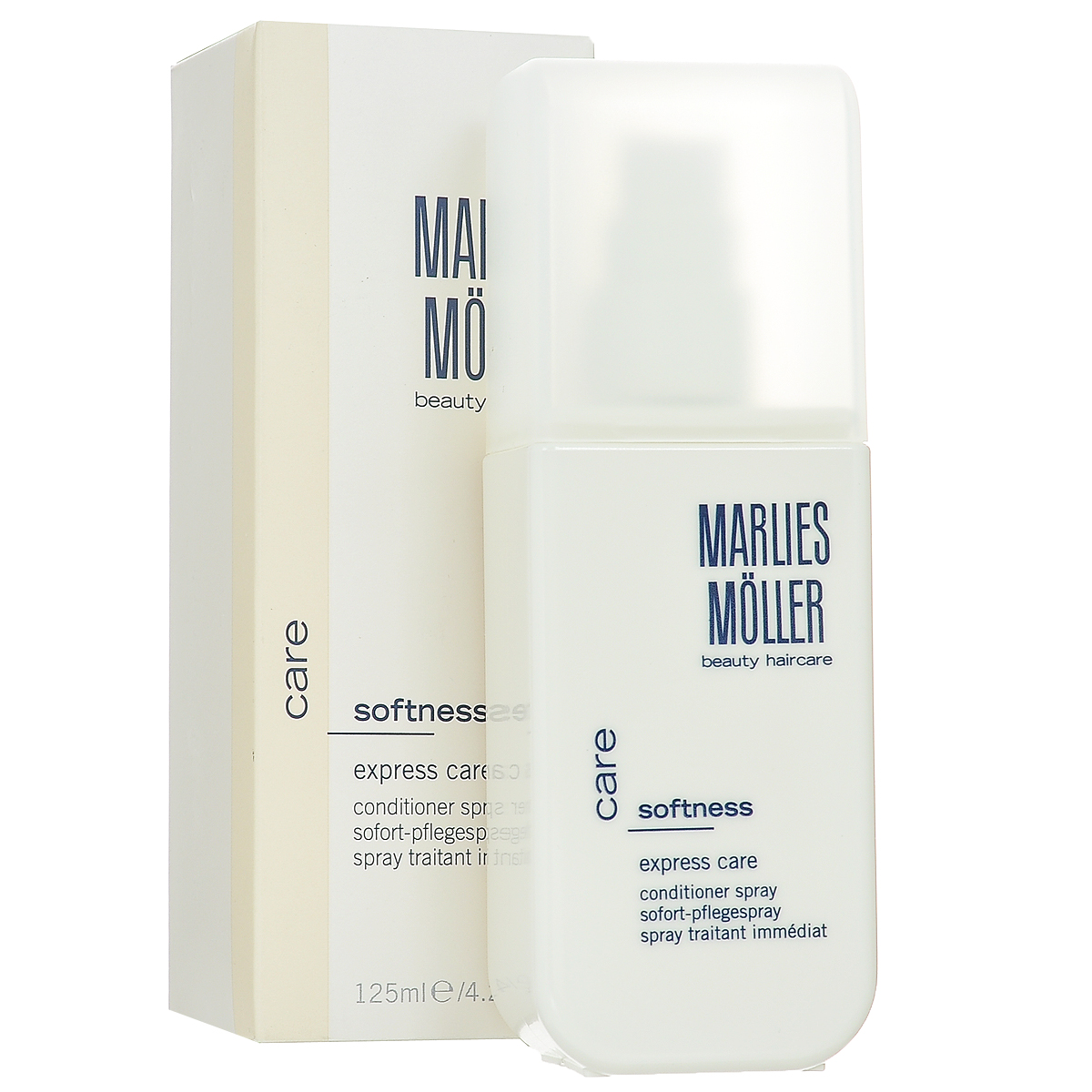 Marlies Moller Кондиционер-спрей для волос Softness, интенсивный, 125 мл27MMs Marlies Moller Кондиционер-спрей для волос Softness, интенсивный, 125 мл27MMsКондиционер-спрей - это несмываемый уход, альтернатива обычному смываемому кондиционеру. Несмываемое средство находится на волосах дольше, следовательно, работает эффективнее. Делает волосы гладкими и струящимися. Мгновенно увлажняет, восстанавливает эластичность и сияние волос. Облегчает расчесывание, оказывает антистатический эффект. Подчеркивает локоны вьющихся волос. Премиальный уход с профессиональным эффектом. Высокая концентрация активных компонентов. Мягкое средство без силиконов, позволяет частое применение. Наносите спрей на сухие или подсушенные полотенцем волосы по мере необходимости. Не смывайте.