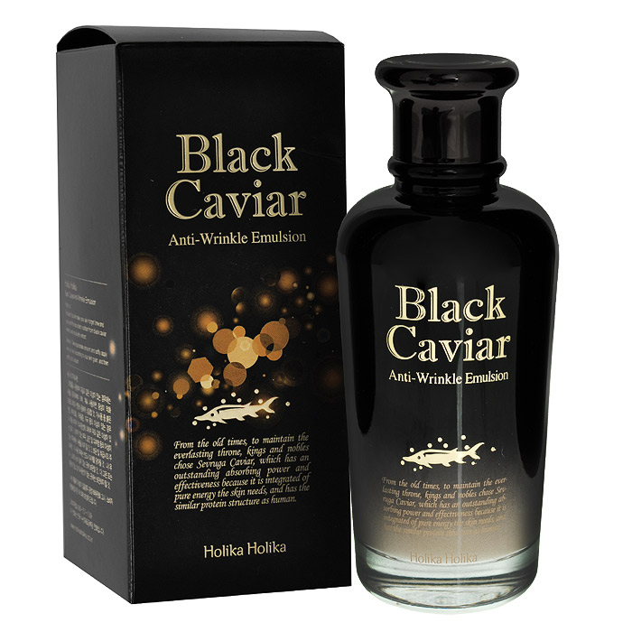 Holika Holika Питательная лифтинг-эмульсия Black Caviar для лица, 120 мл20010172 Holika Holika Питательная лифтинг-эмульсия Black Caviar для лица, 120 мл20010172Эмульсия Holika Holika Black Caviar разработана для любого типа кожи 35+, в ее состав входит 5% эссенции черной икры белуги, ионы золота, пыль бриллианта, экстракты меда, облепихи и масло арганы. Черная икра является дорогим природным продуктом. Если вы регулярно пользуетесь косметикой в составе которой есть черная икра, у вас значительно улучшится питание клеток кожи, заметно сократятся морщины. Эмульсия восполнит нехватку белков и аминокислот, защитит от стрессов. Предотвращает процессы старения кожи, насыщая ее витаминами А, D, B1, B2, и B6. После использования драгоценной эмульсии кожа приобретет яркий и сияющий вид. Характеристики: Объем: 120 мл. Артикул: 20010172. Производитель: Корея. Товар сертифицирован.