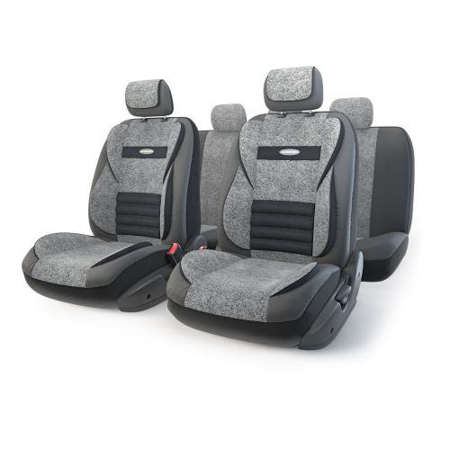 Набор ортопедических авточехлов Autoprofi Multi Comfort, экокожа, цвет: черный, серый, 11 предметов. Размер MMLT-1105GV BK/D.GY (M) Набор ортопедических авточехлов Autoprofi Multi Comfort, экокожа, цвет: черный, серый, 11 предметов. Размер MMLT-1105GV BK/D.GY (M)Анатомические чехлы Multi Comfort отличаются объемными вставками, расположенными не только на уровне плеч и поясницы, но и в области бедер. Благодаря своей особой форме, вставки эффективно поддерживают тело водителя и пассажира в движении, снижая усталость от дороги. В чехлы переднего ряда также вшит рельефный поясничный упор. Его выпуклая форма способствует уменьшению нагрузки на межпозвоночные диски и делает более комфортными дальние поездки. Кроме этого, чехлы на подголовники оснащены мягким выступом, который поддерживает голову и снижает давление на затылочную часть. Чехлы изготавливаются из экокожи и текстурированного велюра различных цветов, которые обладают привлекательным внешним видом и не требуют больших усилий при уходе. Основные особенности авточехлов Multi Comfort: - поддержка плечевого пояса; - боковая поддержка спины; - боковая поддержка ног; - ортопедический поясничный упор; - мягкая вставка на подголовнике; -...