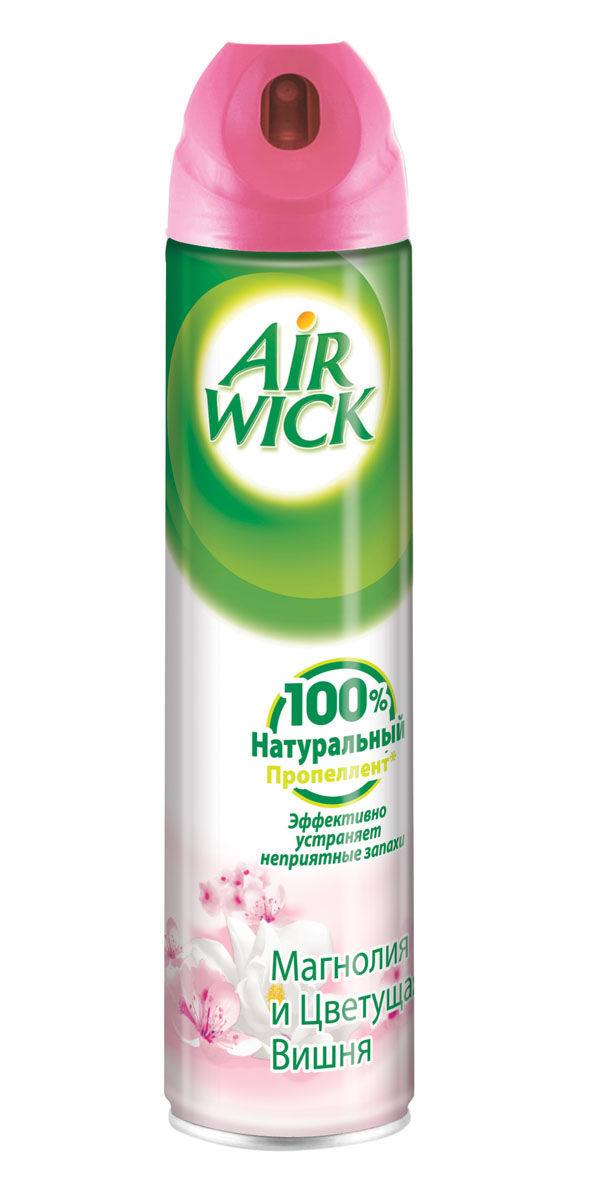 Освежитель воздуха AirWick Магнолия и цветущая вишня, 240 мл11120 Освежитель воздуха AirWick Магнолия и цветущая вишня, 240 мл11120Аэрозольный освежитель воздуха AirWick - революционная новинка на рынке освежителей воздуха. Он эффективно устраняет неприятные запахи. Обычные аэрозоли содержат бутан, который может подавлять парфюмерную композицию, придавая ей искусственный запах. Аэрозольный освежитель воздуха AirWick не содержит химического газа и представляет новое поколение аэрозолей, которые наполнены только чистым воздухом и мягко распыляют свежие ароматы, вдохновленные самой природой. Продукты AirWick универсальны в использовании: они подходят для ароматизации любых помещений в доме, ванной комнаты, туалета, прихожей. Характеристики: Объем: 240 мл. Производитель: Великобритания. Товар сертифицирован.