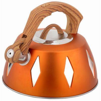 Чайник металлический Bekker De Luxe, цвет: желтый, 2,8 л. BK-S455BK-S455 желтый Чайник металлический Bekker De Luxe, цвет: желтый, 2,8 л. BK-S455BK-S455 желтыйКорпус чайника Bekker De Luxe выполнен из высококачественной нержавеющей стали, что обеспечивает долговечность использования. Цветной корпус. Пластмассовая фиксированная ручка с прорезиненным покрытием делает использование чайника очень удобным и безопасным. Чайник снабжен свистком и устройством для открывания носика. Капсулированное дно. Подходит для использования на электрических, газовых, стеклокерамических, галогеновых плитах. Можно мыть в посудомоечной машине.