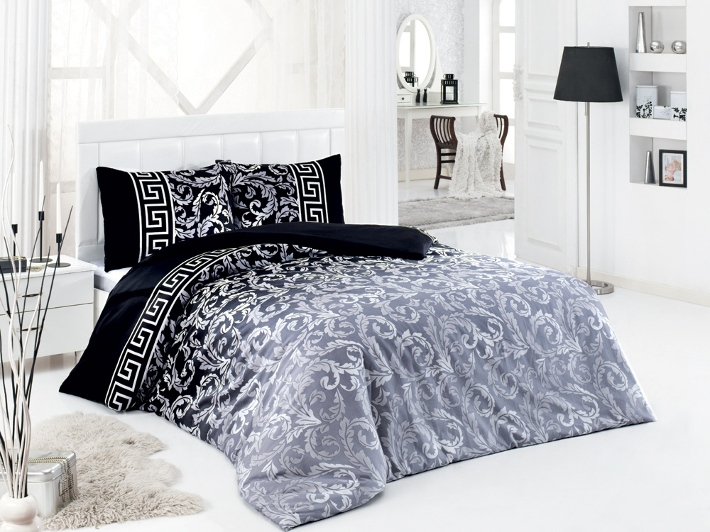 Комплект белья ASTERIA Home Silvery, 2-спальный, наволочки 50х70, цвет: черный, серый, белый1004900000360 Комплект белья ASTERIA Home Silvery, 2-спальный, наволочки 50х70, цвет: черный, серый, белый1004900000360Комплект белья ASTERIA Home Silvery, изготовленный из сатина, состоит из пододеяльника, простыни и двух наволочек. Постельное белье имеет изысканный внешний вид и обладает яркостью и сочностью цвета. Сатин производится из высших сортов хлопка, а своим блеском, легкостью и на ощупь напоминает шелк. Такая ткань рассчитана на 200 стирок и более. Постельное белье из сатина превращает жаркие летние ночи в прохладные и освежающие, а холодные зимние - в теплые и согревающие.