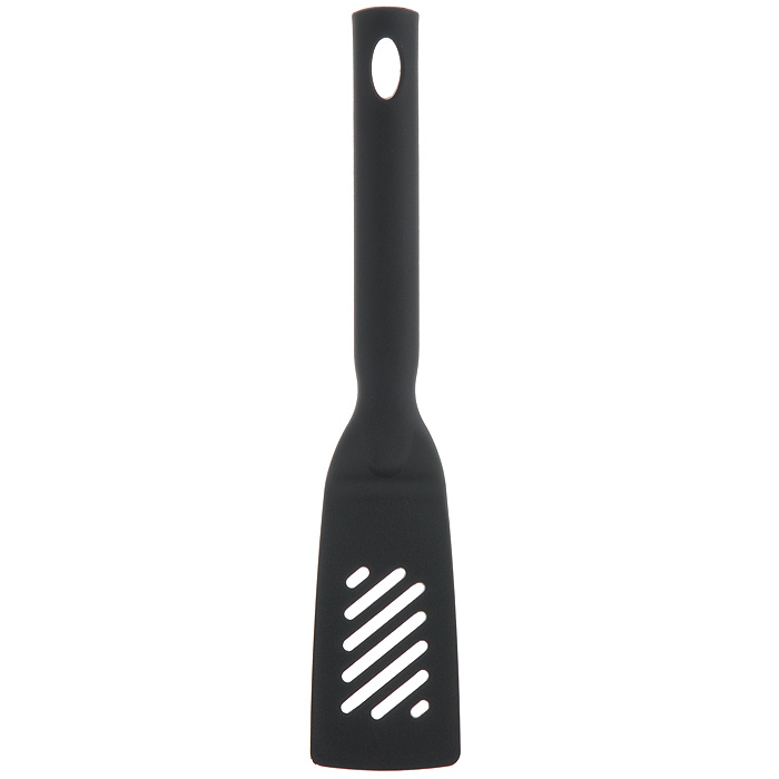 Лопатка Brabantia, малая, с прорезями. 365263365263 Лопатка Brabantia, малая, с прорезями. 365263365263Лопатка Brabantia изготовлена из термостойкого пластика черного цвета. Такой лопаткой удобно перемешивать, переворачивать блюда при жарке (например, стейки, отбивные или рыбу), а также раскладывать блюда на тарелки. Рабочая поверхность лопатки оснащена прорезями для стекания излишков масла и жира. На ручке имеется небольшое отверстие, за которое лопатку можно подвесить в любом удобном для вас месте. Практичная и удобная лопатка Brabantia займет достойное место среди аксессуаров на вашей кухне. Характеристики: Материал: пластик. Длина лопатки: 25 см. Ширина рабочей части: 5 см. Артикул: 365263. Гарантия производителя: 5 лет.