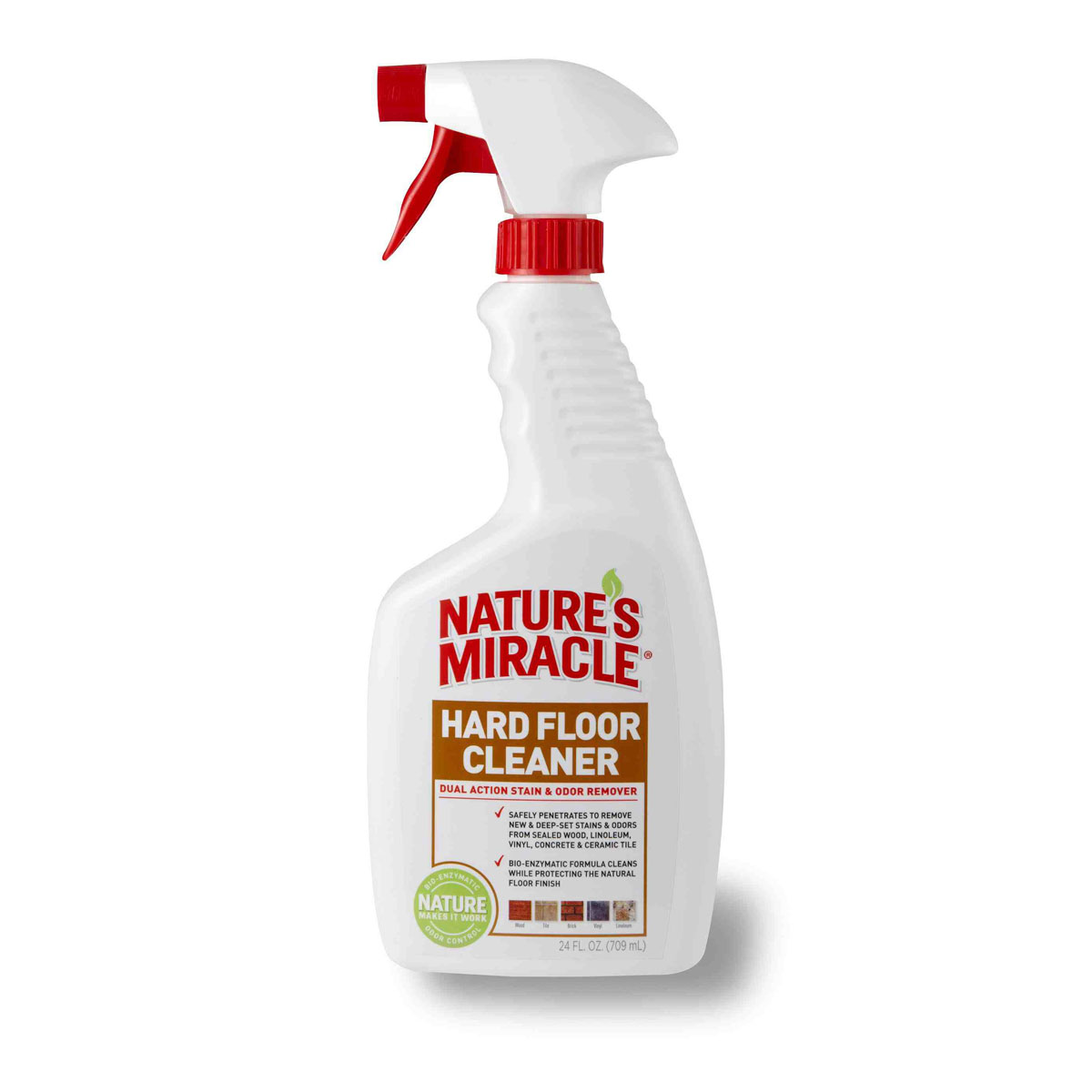 Уничтожитель пятен и запахов для всех видов полов 8 in 1 Natures Miracle, 709 мл5055538 Уничтожитель пятен и запахов для всех видов полов 8 in 1 Natures Miracle, 709 мл5055538Уничтожитель пятен и запахов для всех видов полов 8 in 1 Natures Miracle специально разработан для безопасного удаления с твердых поверхностей пятен и запахов от фекалий, мочи, жира, рвоты и других свежих и въевшихся органических загрязнений за счет био-энзимной чистящей формулы. Благодаря специальной технологии Finish-Protect, средство осуществляет глубокую очистку, защищая при этом покрытие пола, будь то дерево, керамическая плитка, винил или линолеум. Уничтожитель пятен и запахов для всех видов полов можно также использовать на твердых поверхностях, переносках, спальных местах животных и в кошачьих туалетах. Средство идеально справляется с пятнами и запахами, оставленными собаками, кошками и другими животными. Способ применения: 1) Перед применением хорошо встряхните. 2) Удалите излишнюю влажность и грязь. 3) Перед использованием протестируйте средство на незаметной области. Вытрите поверхность тканью. Не используйте средство, если покрытие...