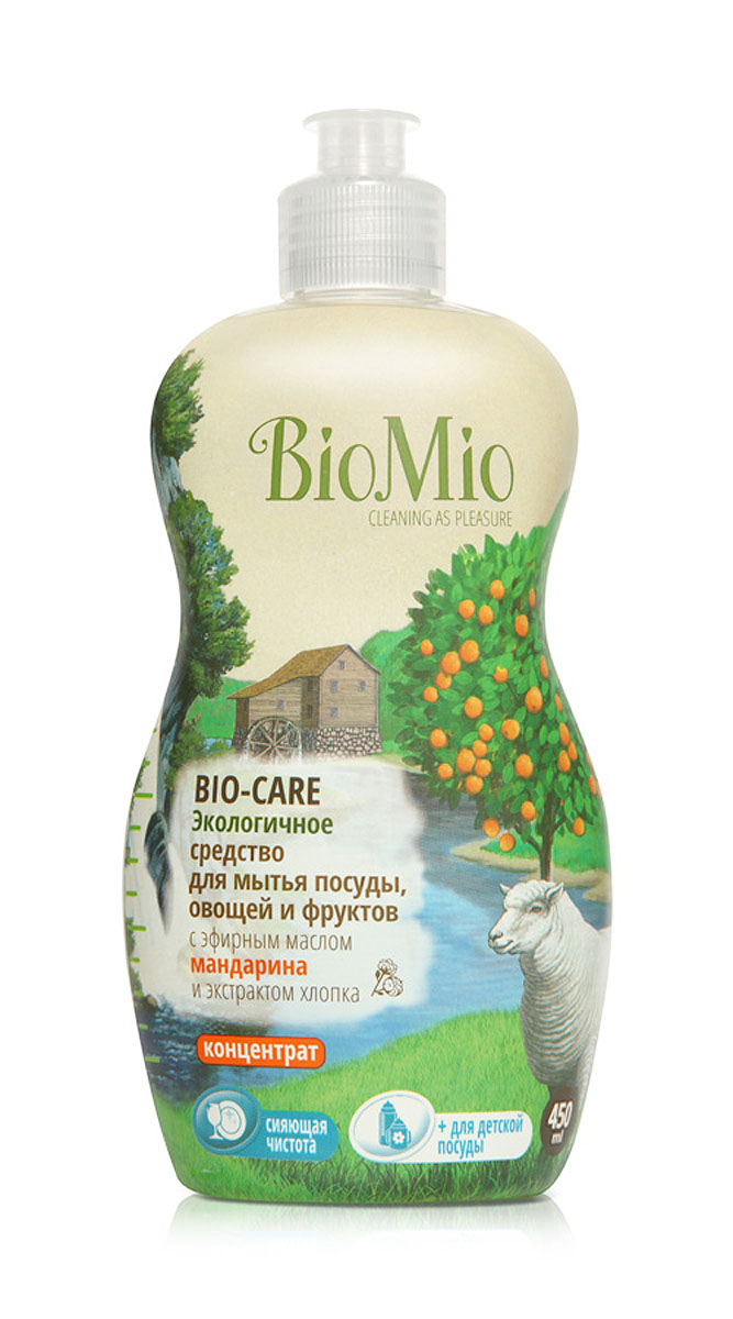 Средство для мытья посуды, овощей и фруктов BioMio, с эфирным маслом мандарина, 450 млЭМ-239 Средство для мытья посуды, овощей и фруктов BioMio, с эфирным маслом мандарина, 450 млЭМ-239Многофункциональное эффективное средство BioMio с мягким безопасным действием идеально подходит для мытья детской посуды, овощей и фруктов. Концентрированная формула обеспечивает экономичный расход. Специальная формула с экстрактом хлопка обеспечивает мягкое и деликатное действие на кожу рук. Подтвержденный антибактериальный эффект с дополнительной защитой для всех членов семьи благодаря ионам серебра. Безопасно для окружающей среды. Эфирное масло мандарина прекрасно тонизирует, успокаивает и снимает усталость. Не содержит: фосфаты, агрессивные ПАВ, SLS/SLES, ПЭГ, хлор, нефтепродукты, искусственные ароматизаторы и красители. BioMio - линейка эффективных средств для дома, использование которых приносит только удовольствие. Уборка помогает не только очистить и гармонизировать свое пространство, но и себя, свои мысли, поэтому важно ее делать с радостью. Средства, созданные с любовью и заботой, помогут в этом и идеально справятся с загрязнениями,...