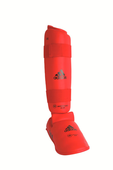 Защита голени и стопы Adidas WKF Shin & Removable Foot, цвет: красный. 661.35. Размер S661.35 Защита голени и стопы Adidas WKF Shin & Removable Foot, цвет: красный. 661.35. Размер S661.35Защита голени и стопы Adidas WKF Shin & Removable Foot с объемным наполнителем необходима при занятиях спортом для защиты пальцев, суставов вывихов, ушибов и прочих повреждений. Накладки выполнены из высококачественного полиуретана PU3G. Накладки прочно фиксируются за счет эластичной ленты и липучки. Между собой защита голени и защита стопы также скрепляются липучкой. Удобные и эргономичные накладки Adidas идеально подойдут для занятий карате и другими видами единоборств. Одобрены WKF.