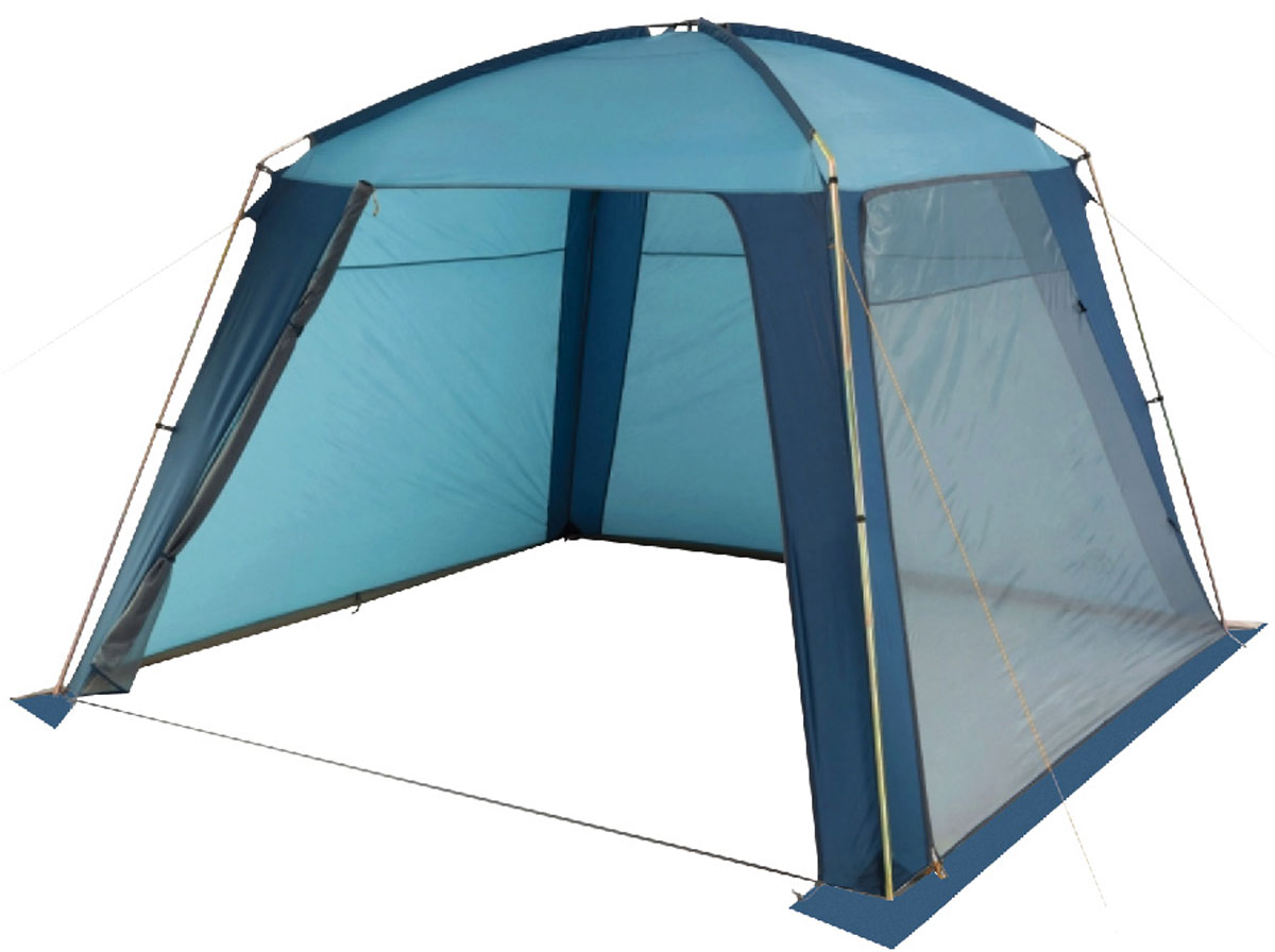 Шатер-тент TREK PLANET RAIN DOME, 320 см х 320 см х 210 см, цвет: синий, голубой70252 Шатер-тент TREK PLANET RAIN DOME, 320 см х 320 см х 210 см, цвет: синий, голубой70252Универсальный шатер четырехугольной формы TREK PLANET Rain Dome отлично подойдет как для дачи, в качестве беседки или полевого навеса, так и для кемпинга. Две стороны из полиэстера надежно защищают от ветра и дождя, две другие стороны из москитной сетки позволяют шатру отлично проветриваться. Особенности шатра: - легко собирается и разбирается; - устойчив на ветру; - две стороны шатра из полиэстера, с пропиткой PU водостойкостью 2000 мм надежно защищают от ветра и дождя; - две другие стороны из москитной сетки позволяют шатру отлично проветриваться, защищая от насекомых; - все швы проклеены; - двери из москитной сетки в полный размер стороны с молнией по периметру, удобно сворачиваются на сторону; - каркас: боковые стойки из стали, потолочные дуги из прочного стеклопластика; - прочные и удобные адаптеры для дуг со стойками; - два входа в шатер; - возможность подвески фонаря в палатке. Палатка...