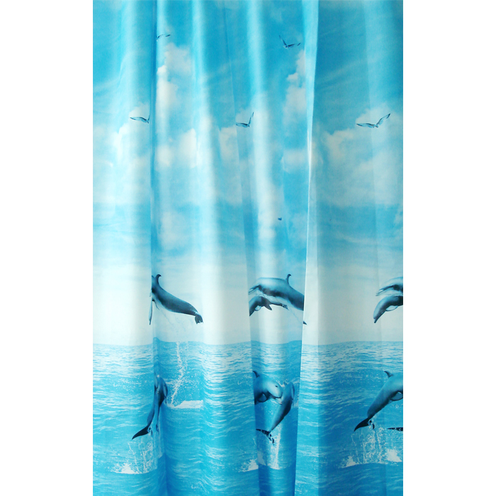 Штора для ванной комнаты Milardo Dolphins, 180 х 180 см 519V180M11519V180M11 Штора для ванной комнаты Milardo Dolphins, 180 х 180 см 519V180M11519V180M11Штора для ванной комнаты Milardo, изготовлена из PEVA - водонепроницаемого, прочного эластичного материала, без запаха. Штора декорирована изображением дельфинов. Штора быстро сохнет, легко моется (протирать мягкой тканью, смоченной в мыльном растворе) и обладает повышенной износостойкостью, устойчивым красителям и эластичным свойствам. Вверху предусмотрены металлические люверсы. В комплекте также имеется 12 пластиковых колец. Штора для ванной Milardo порадует вас своим ярким дизайном и добавит уюта в ванную комнату. Нельзя стирать в стиральной машинке. Нельзя гладить.