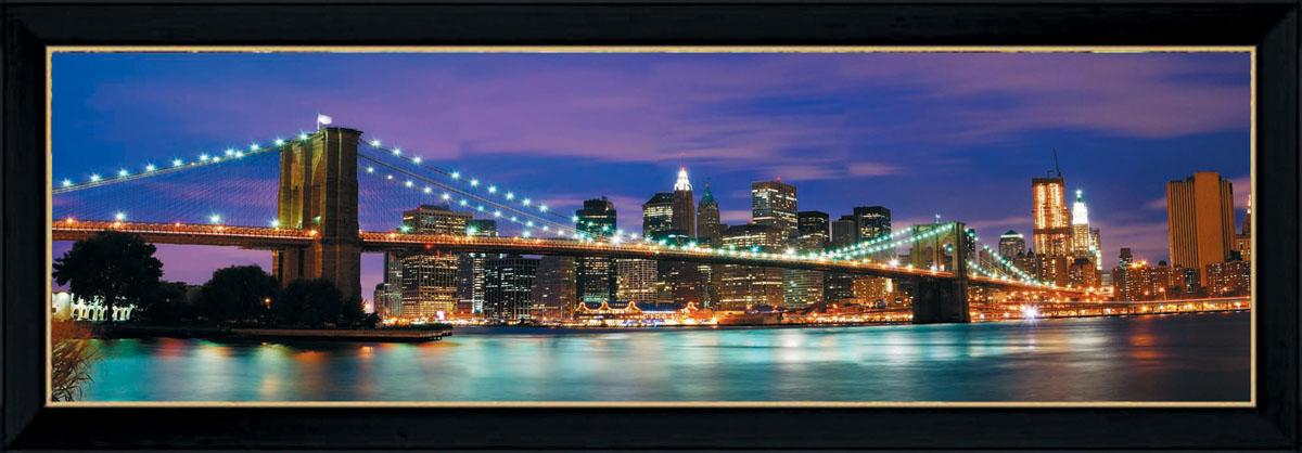 Постер в раме Postermarket Бруклинский мост, 95 х 33 смPM-3302 Постер в раме Postermarket Бруклинский мост, 95 х 33 смPM-3302Картина для интерьера (постер) - современное и актуальное направление в дизайне любых помещений. Постер с красочным изображением Бруклинского моста оформлен в раму черного цвета, выполненную из пластика. Картина защищена прозрачным пластиком. С задней стороны имеются петельки для подвешивания к стене. Картина может использоваться для оформления любых интерьеров: - дом, квартира (гостиная, спальня, кухня, прихожая, детская); - офис (комната переговоров, холл, кабинет); - бар, кафе, ресторан или гостиница. Картины, предоставляемые компанией Постермаркет: - собраны вручную из лучших импортных комплектующих; - надежно упакованы в пленку с противоударными уголками.