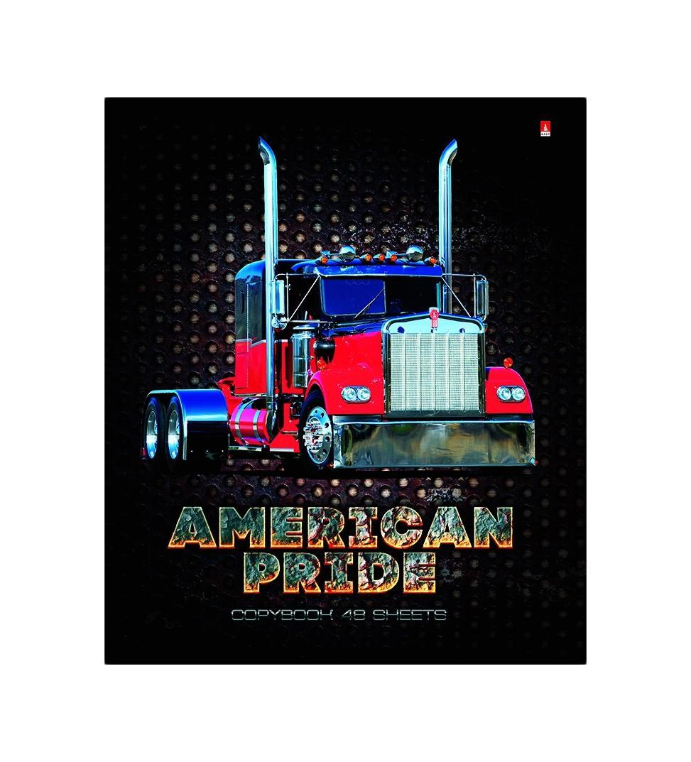 Набор тетрадей Альт American Pride, 48 листов, 5 шт05572 Набор тетрадей Альт American Pride, 48 листов, 5 шт05572Набор тетрадей Альт American Pride выполнен в обложке из картона, в которой закреплены 48 листов, изготовленных из качественной целлюлозы. Тетрадь удобно использовать на уроке или лекции благодаря линовке и размеченным полям. При печати изображения использовано рельефное тиснение, подчеркивающее контуры рисунка. За счет использования прозрачного лака изображение приобрело приятный глянцевый блеск и живость.Вторая обложка содержит огромное количество картинок с американскими грузовикам, а также поле с личной информацией. Тяжелая автомобильная техника, запечатленная на тетрадях этой серии, поражает воображение своей небывалой мощностью, габаритами и красотой этих могучих машин.