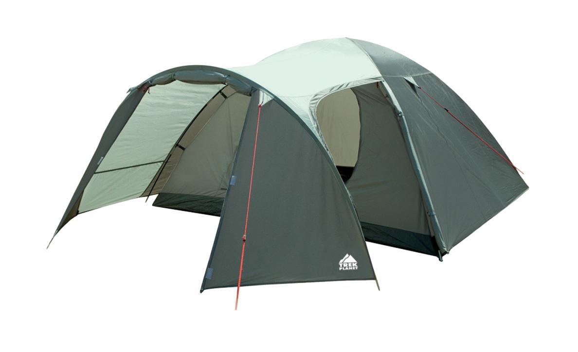 Палатка Trek Planet Cuzco 3 трехместная70181 Палатка Trek Planet Cuzco 3 трехместная70181Трехместная палатка Trek Planet Cuzco 3 с хорошей вентиляцией и большим тамбуром, подходит для длительного путешествия. Особенности модели: Простая и быстрая установка. Тент палатки из полиэстера, с пропиткой PU водостойкостью 3000 мм, надежно защищает от дождя, все швы проклеены. Дно палатки из прочного полиэстера Oxford водостойкостью 6000 мм. Каркас из жестких, прочных и легких композитных дуг (Durapol). Просторный тамбур с двумя входами. Боковая дверь тамбура закрывается молнией, спрятанной под внешним тентом, что препятствует попаданию влаги через молнию во время дождя. Внутренняя палатка из дышащего полиэстера, обеспечивает вентиляцию помещения и позволяет конденсату испаряться, не проникая внутрь палатки. Вентиляционное окно. Удобная D-образная дверь с москитной сеткой в полный размер на входе во внутреннюю палатку. Внутренние карманы для мелочей. Возможность подвески фонаря в палатке. Для...