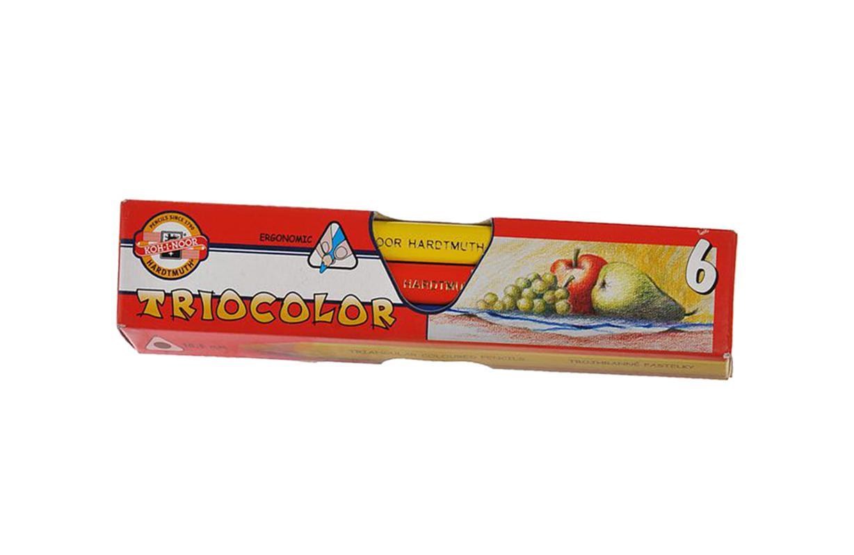 Цветные карандаши Triocolor, трехгранные, 6 цветов09-3577 Цветные карандаши Triocolor, трехгранные, 6 цветов09-3577От производителя Цветные карандаши Triocolor откроют юным художникам новые горизонты для творчества, а также помогут отлично развить мелкую моторику рук, цветовое восприятие, фантазию и воображение. Трехгранная форма корпуса позволяет снизить усталость при рисовании и письме, развивает мелкую моторику пальцев, что особенно важно для детей младшего школьного возраста. Корпус изготовлен из натуральной древесины, гладкость которого обеспечена многослойной покраской под цвет высококачественного ударопрочного грифеля. Комплект включает 6 карандашей ярких насыщенных цветов - красного, желтого, синего, зеленого, коричневого и черного. Карандаши уже заточены, поэтому все, что нужно для рисования - это взять чистый лист бумаги, и можно начинать! Цветные карандаши Triocolor откроют юным художникам новые горизонты для творчества, а также помогут отлично развить мелкую моторику рук, цветовое восприятие, фантазию и воображение. Трехгранная форма корпуса позволяет снизить...