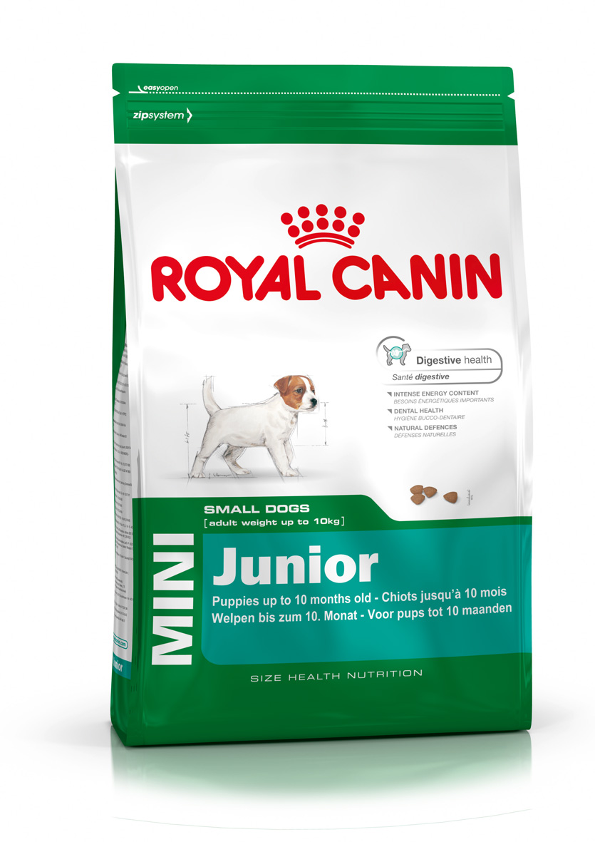 Корм сухой Royal Canin Mini Junior, для щенков мелких пород в возрасте от 2 до 10 месяцев, 4 кг305040 Корм сухой Royal Canin Mini Junior, для щенков мелких пород в возрасте от 2 до 10 месяцев, 4 кг305040Сухой корм Royal Canin Mini Junior является полнорационным кормом для щенков мелких собак (вес взрослой собаки от 1 до 10 кг) в возрасте до 10 месяцев. Особенности корма Royal Canin Mini Junior: Укрепляет иммунную защиту; Способствует прекрасному аппетиту щенка; Обеспечивает хорошую работу пищеварения; Крокеты обладают оптимальной текстурой и адаптированы к маленьким зубам. Состав: дегидратированные белки животного происхождения (птица), рис, животные жиры, изолят растительных белков, кукуруза, свекольный жом, кукурузная мука, гидролизат белков животного происхождения, кукурузная клейковина, соевое масло, рыбий жир, минеральные вещества, фруктоолигосахариды, гидролизат дрожжей (источник мaннановых олигосахаридов), экстракт бархатцев прямостоячих (источник лютеина). Пищевые добавки на 1 кг: витамин А 17300 МЕ, витамин D3 1000 МЕ, железо 43 мг, йод 3,4 мг, марганец 56 мг, цинк 186 мг, селен 0,07 мг, триполифосфат натрия 3,5 г, консервант,...