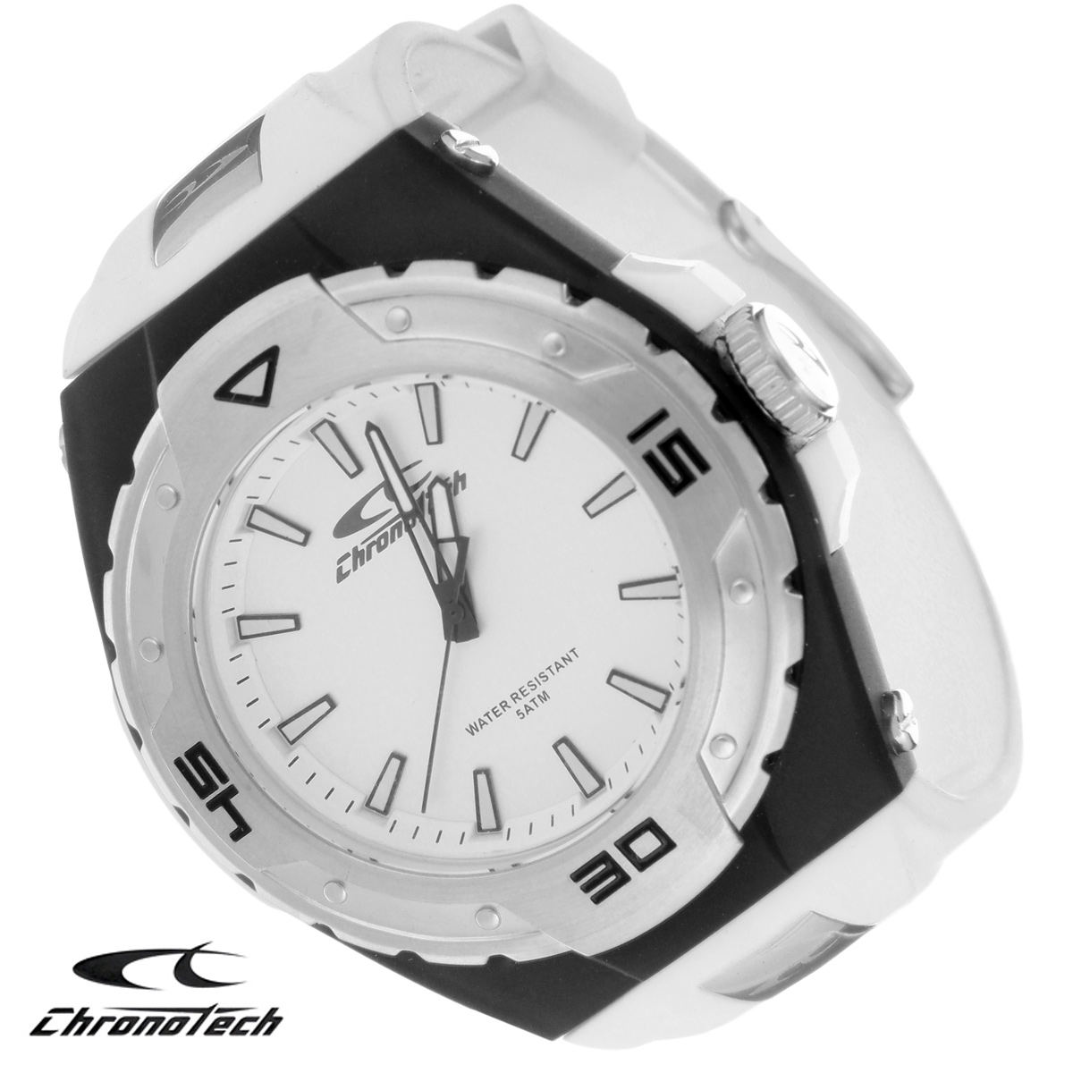 Часы мужские наручные Chronotech, цвет: белый, серый. RW0016RW0016 Часы мужские наручные Chronotech, цвет: белый, серый. RW0016RW0016Часы Chronotech - это часы для современных и стильных людей, которые стремятся выделиться из толпы и подчеркнуть свою индивидуальность. Корпус часов выполнен из нержавеющей стали с покрытием. Циферблат оформлен отметками и защищен минеральным стеклом. Часы имеют три стрелки - часовую, минутную и секундную. Стрелки и отметки светятся в темноте. Ремешок часов выполнен из полиуретана и застегивается на классическую застежку. Часы выполнены в спортивном стиле. Часы упакованы в фирменную коробку с логотипом компании Chronotech. Такой аксессуар добавит вашему образу стиля и подчеркнет безупречный вкус своего владельца. Характеристики: Диаметр циферблата: 3,1 см. Размер корпуса: 5 см х 5 см х 1,1 см. Длина ремешка (с корпусом): 22 см. Ширина ремешка: 2,3 см.