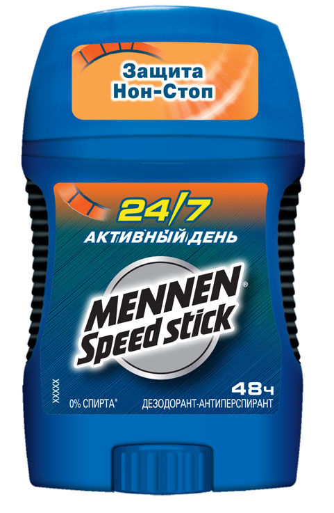 Mennen Speed Stick Дезодорант-антиперспирант Активный день, мужской, 50 г4102315 Mennen Speed Stick Дезодорант-антиперспирант Активный день, мужской, 50 г4102315Защита 48 часов от пота и запаха. Превосходный стойкий аромат. Экстра эффективная формула. Товар сертифицирован.