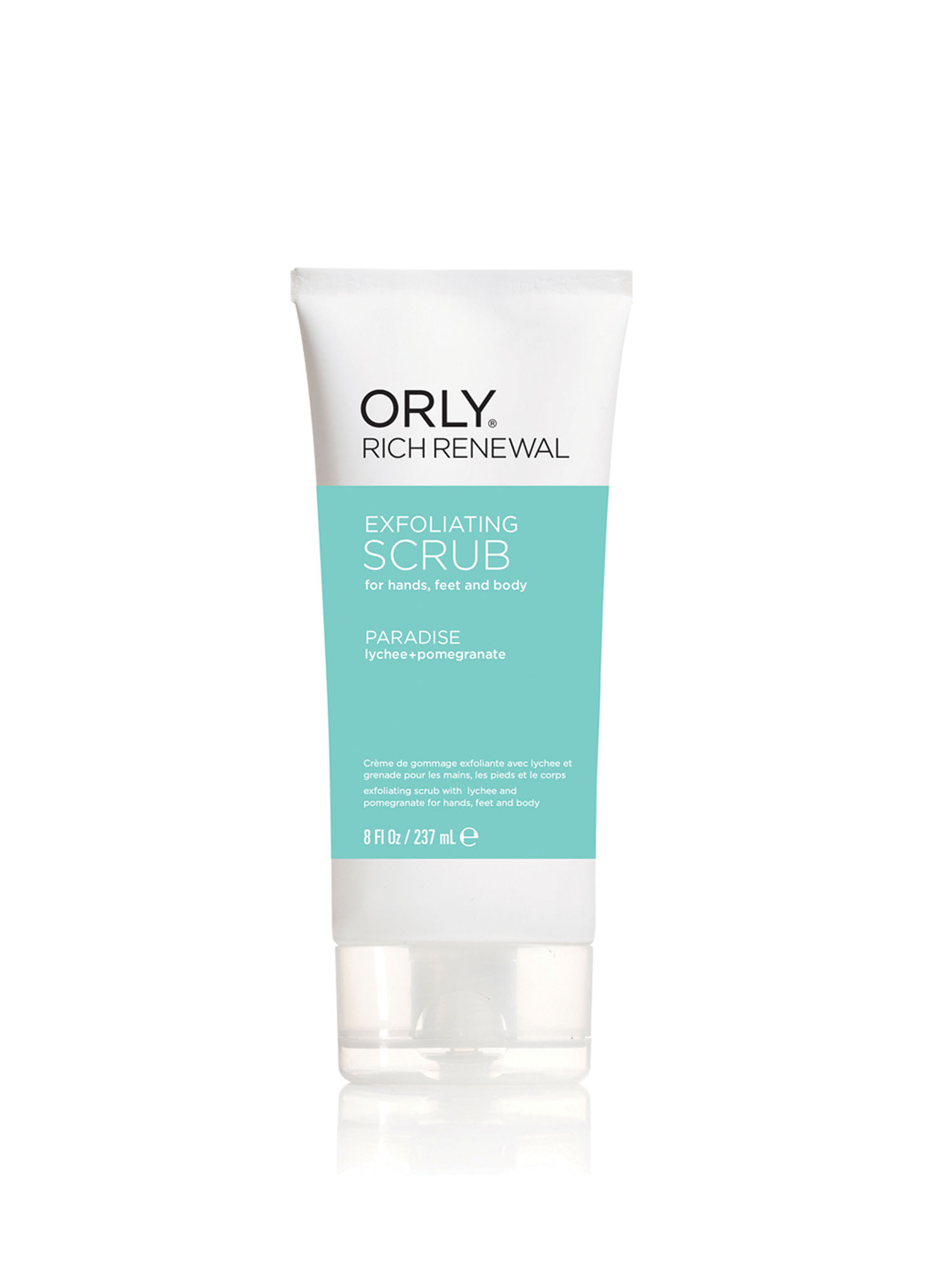Orly Скраб для рук, ног и тела Rich Renewal Exfoliating Scrub Paradise, восстанавливающий, с ароматом личи и граната, 237 млFS-00897 Orly Скраб для рук, ног и тела Rich Renewal Exfoliating Scrub Paradise, восстанавливающий, с ароматом личи и граната, 237 млFS-00897Благодаря входящим в состав маслам дерева Ши и Какао бобов, скраб “Rich Renewal Exfoliating Scrub” питает кожу рук и тела, насыщая ее микроэлементами, а также способствует заживлению мелких трещинок. Кристаллы тростникового сахара выравнивают и отбеливают кожу. Cкраб “Rich Renewal Exfoliating Scrub” представлен в четырех ароматах.Товар сертифицирован.