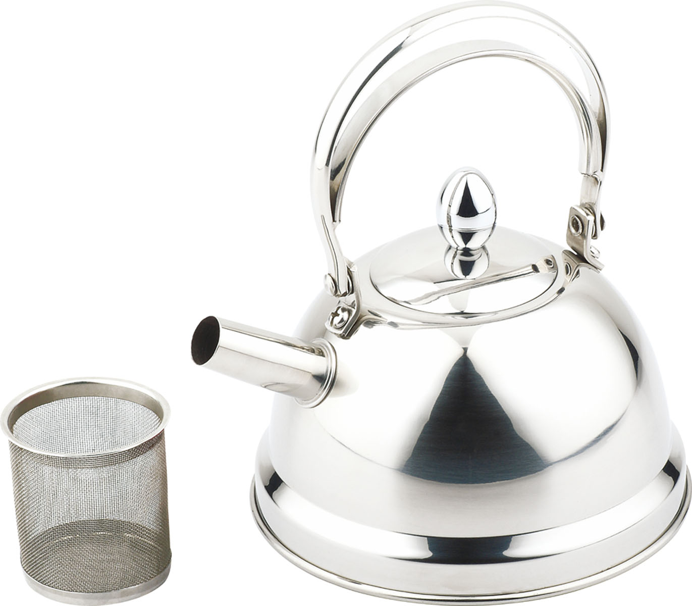 Чайник Bekker De Luxe, с ситечком, 0,8 л. BK-S441BK-S441 Чайник Bekker De Luxe, с ситечком, 0,8 л. BK-S441BK-S441Чайник Bekker De Luxe выполнен из высококачественной нержавеющей стали, что обеспечивает долговечность использования. Внешнее зеркальное покрытие придает приятный внешний вид. Капсулированное дно распределяет тепло по всей поверхности, что позволяет чайнику быстро закипать. Эргономичная подвижная ручка выполнена из нержавеющей стали. Чайник снабжен ситечком для заваривания. Можно мыть в посудомоечной машине. Пригоден для всех видов плит, включая индукционные.