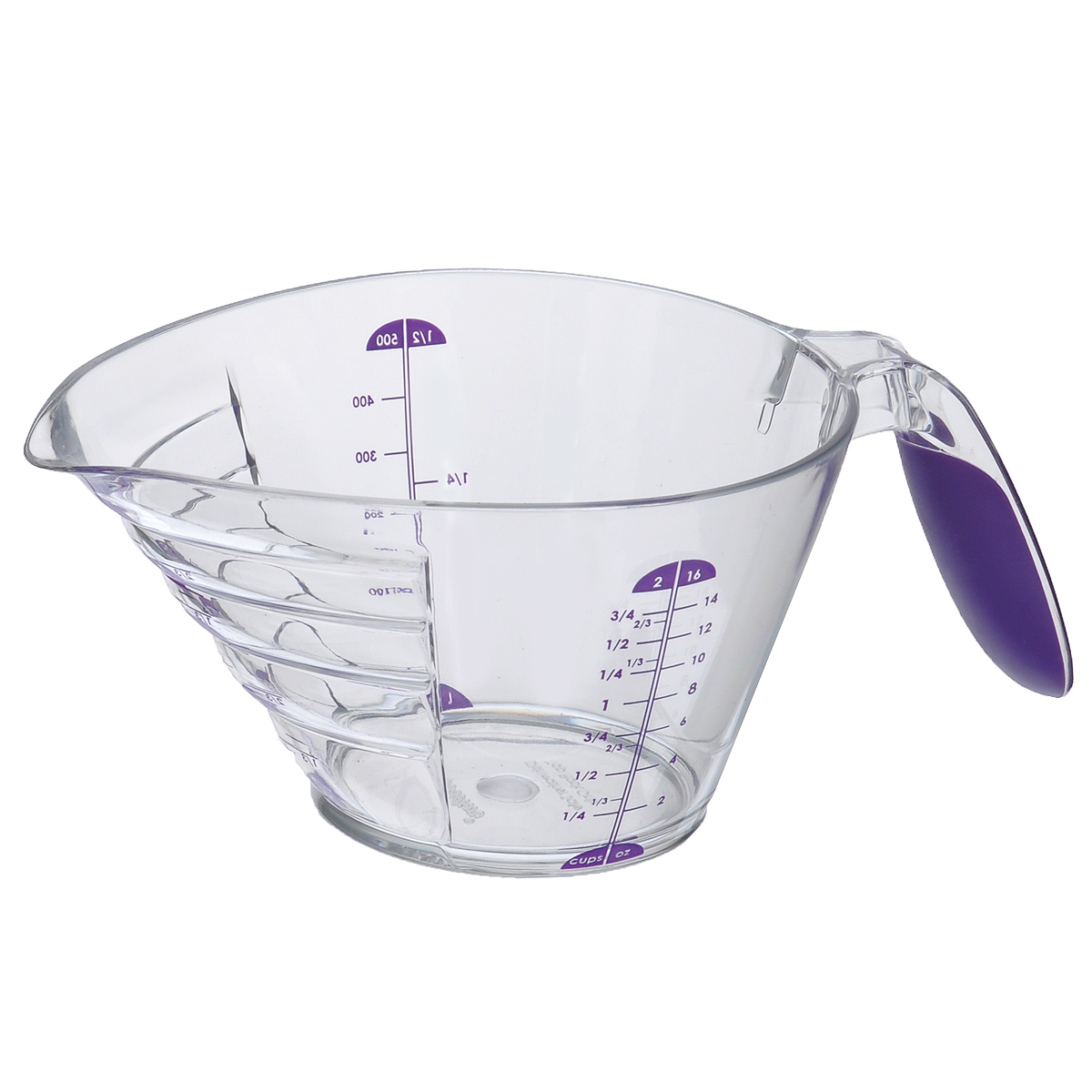 Чаша мерная Wilton, цвет: фиолетовый, 500 млWLT-2103-334 Чаша мерная Wilton, цвет: фиолетовый, 500 млWLT-2103-334Мерный стакан Wilton выполнен из высококачественного пластика с прорезиненной ручкой. Ступенчатый дизайн позволяет удобно отмерять вещества и читать шкалу. Можно мыть в посудомоечной машине.