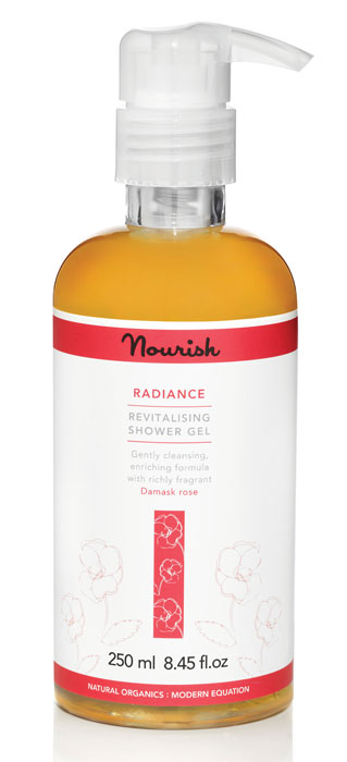Nourish Гель для душа Radiance, с экстрактом розы, для нормальной и зрелой кожи, 250 млУТ000001008 Nourish Гель для душа Radiance, с экстрактом розы, для нормальной и зрелой кожи, 250 млУТ000001008Гель для душа Radiance для зрелой кожи за счет содержания пептидов, экстрактов бобов тонка и альпийской брусники нежно очищает кожу. Комплекс полезных экстрактов глубоко питает и подтягивает кожу, придает ей естественное здоровое сияние. Тонкий аромат дамасской розы снимет напряжение и усталость Товар сертифицирован.