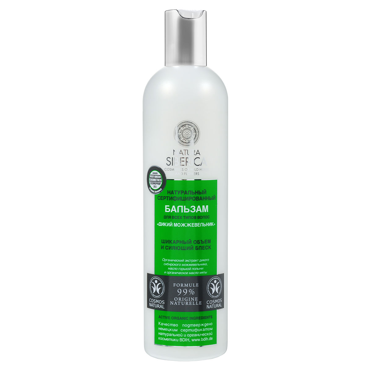 Natura Siberica Бальзам Дикий можжевельник, для всех типов волос, 400 мл086-33984 NEW Natura Siberica Бальзам Дикий можжевельник, для всех типов волос, 400 мл086-33984 NEWБальзам Natura Siberica Дикий можжевельник подарит волосам шикарный объем и сияющий блеск. Активная формула бальзама обеспечивает надежный ежедневный уход за волосами. Органический экстракт дикого сибирского можжевельника, который часто называют растением жизни, известен своими уникальными регенерирующими свойствами, которые стимулируют рост волос, выравнивают их структуру, облегчают расчесывание и придают волосам удивительный блеск. Кроме того, экстракт можжевельника контролирует секрецию сальных желез, благодаря чему волосы не так быстро грязнятся, а прическа дольше сохраняет красивый объем. Масло горькой полыни предотвращает появление перхоти и способствует эффективному восстановлению здорового состояния кожи головы. Органическое масло мяты восстанавливает обмен веществ, снимает раздражение кожи головы и стимулирует рост красивых блестящих волос. Уже после первого применения бальзама волосы приобретают здоровый притягательный блеск и удивительный объем. Качество...