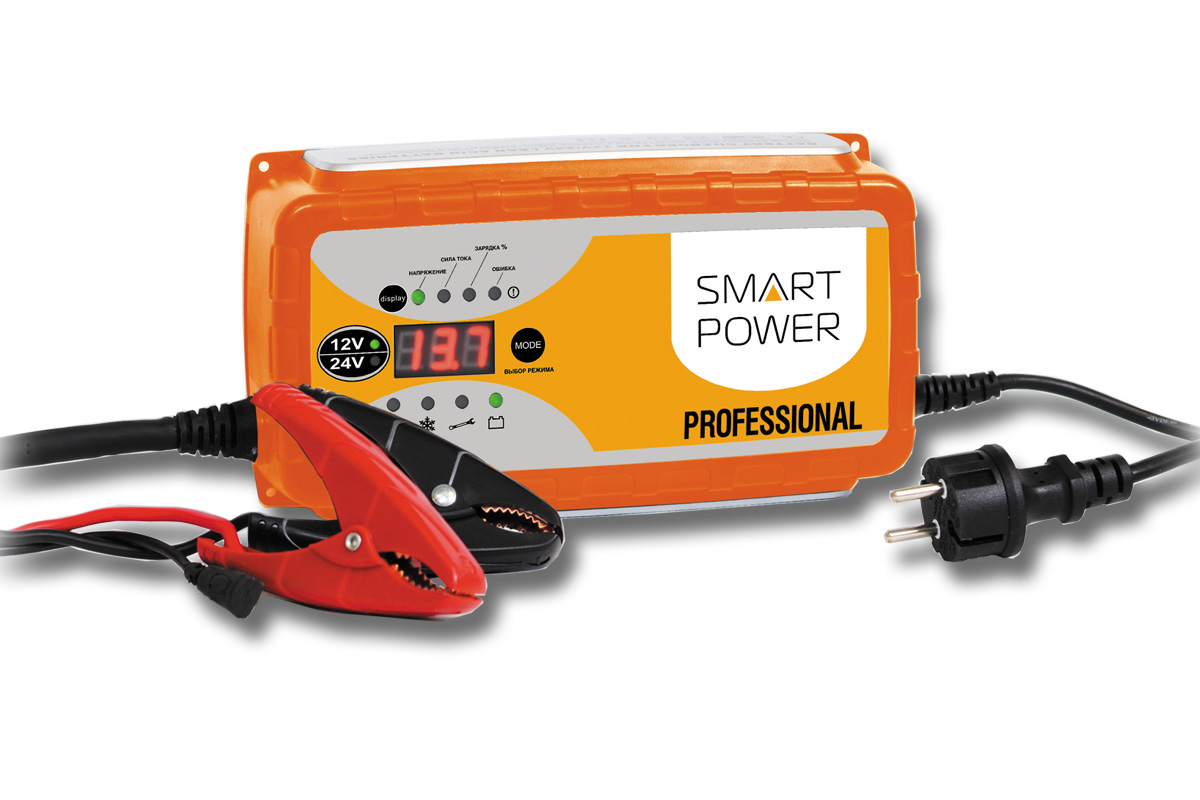 Устройство зарядное для автомобилей Berkut Smart PowerSP-25N Устройство зарядное для автомобилей Berkut Smart PowerSP-25NЗарядное устройство Berkut Smart Power предназначено для обслуживания и быстрой зарядки всех типов аккумуляторных батарей 12В и 24В, используемых в легковых и грузовых автомобилях, строительной и другой специальной технике. Функциональные особенности: Микропроцессорное электронное управление. Автоматический выбор стадий заряда. Для всех типов 12В и 24В свинцово-кислотных АКБ (в том числе необслуживаемых MF, клапанно-регулируемых VRLA, с пористым сорбентом из стекловолокна AGM, а также WET, GEL, Calcium type). Поэтапная программа быстрого и бережного заряда в 9 стадий. Память последнего режима заряда при отключении питания. 4 режима работы устройства на выбор, включая режим восстановления - десульфатацию, а также режим источник питания. Диагностическое табло с выводом информации о состоянии АКБ, величинах зарядного тока и напряжения, а также ошибках. Контрольный датчик температуры заряжаемого АКБ и окружающей среды для...