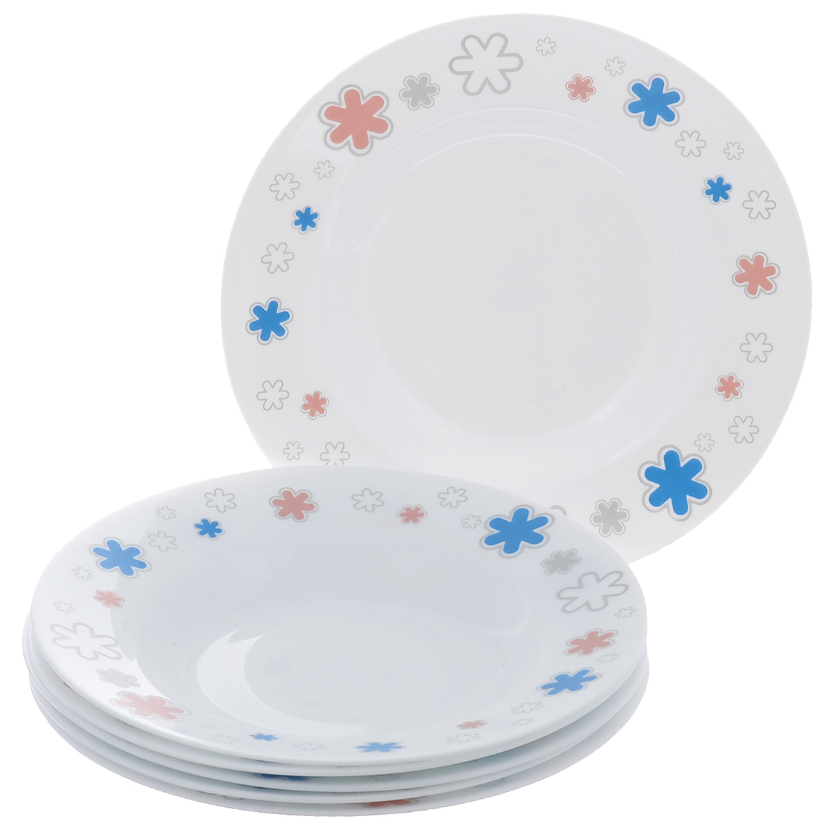 Набор суповых тарелок Bormioli Rocco Fun Fucsia, диаметр 24 см, 6 шт400811FN9321379 Набор суповых тарелок Bormioli Rocco Fun Fucsia, диаметр 24 см, 6 шт400811FN9321379Набор Bormioli Rocco Fun Fucsia состоит из 6 суповых тарелок, изготовленных из упрочненного стекла с покрытием белого цвета. Изделия оформлены красочным цветочным орнаментом. Набор Bormioli Rocco Fun Fucsia красиво оформит сервировку обеденного стола и станет прекрасным дополнением к коллекции вашей посуды.