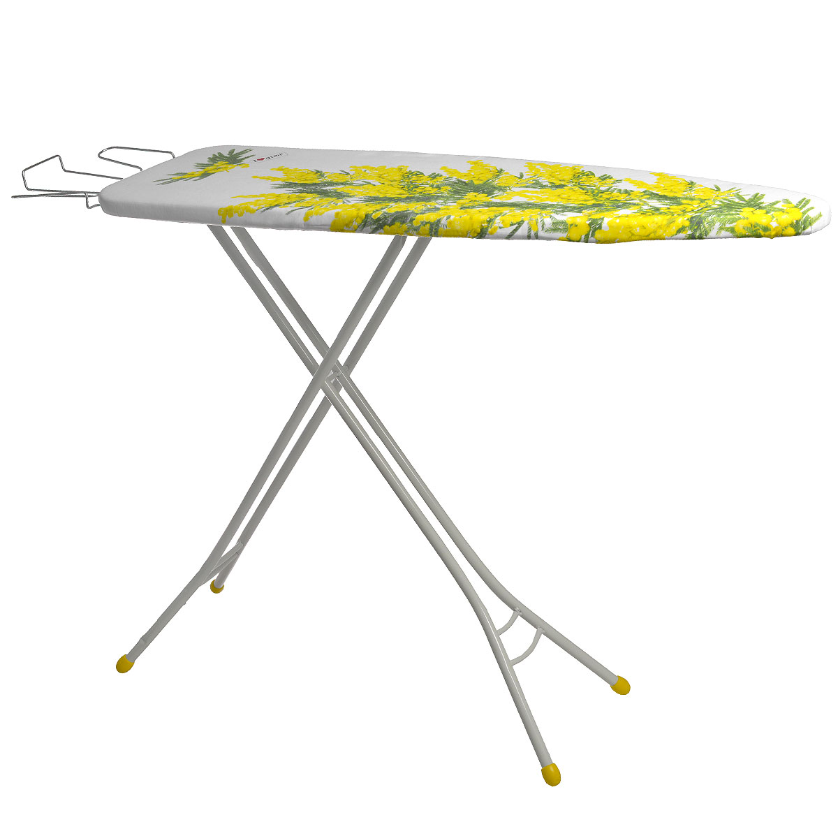 Доска гладильная Gimi Junior, рисунок: мимоза, 110 x 33 см14400545 Доска гладильная Gimi Junior, рисунок: мимоза, 110 x 33 см14400545Поверхность гладильной доски Gimi Junior, выполненная в виде сетки, позволяет свободно пропускать пар от утюга. Она обтянута чехлом, выполненного из натурального хлопка с подкладкой из мольтона и украшенного изображением. Прочные ножки выполнены из крашеной стальной трубки и снабжены пластиковыми вставками, которые предотвращают скольжение, что создает удобные условия для глажки, а также препятствуют образованию царапин на полу. Доска оснащена подставкой для утюга из стального хромированного провода. Также доска регулируется по высоте. Гладильная доска легко складывается и не занимает много места в сложенном состоянии, что делает ее удобной для хранения. Гладильная доска Gimi Junior сочетает в себе качество, удобство и практичность. Она станет необходимым атрибутом для любой хозяйки.